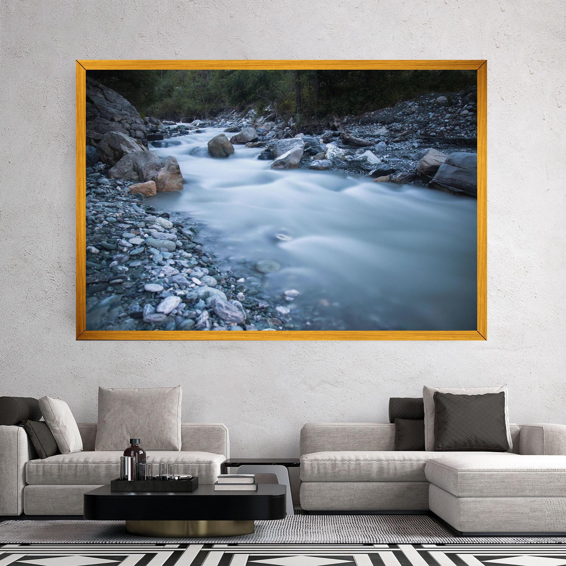 Картина на платно Grey Water Falling mockup 2