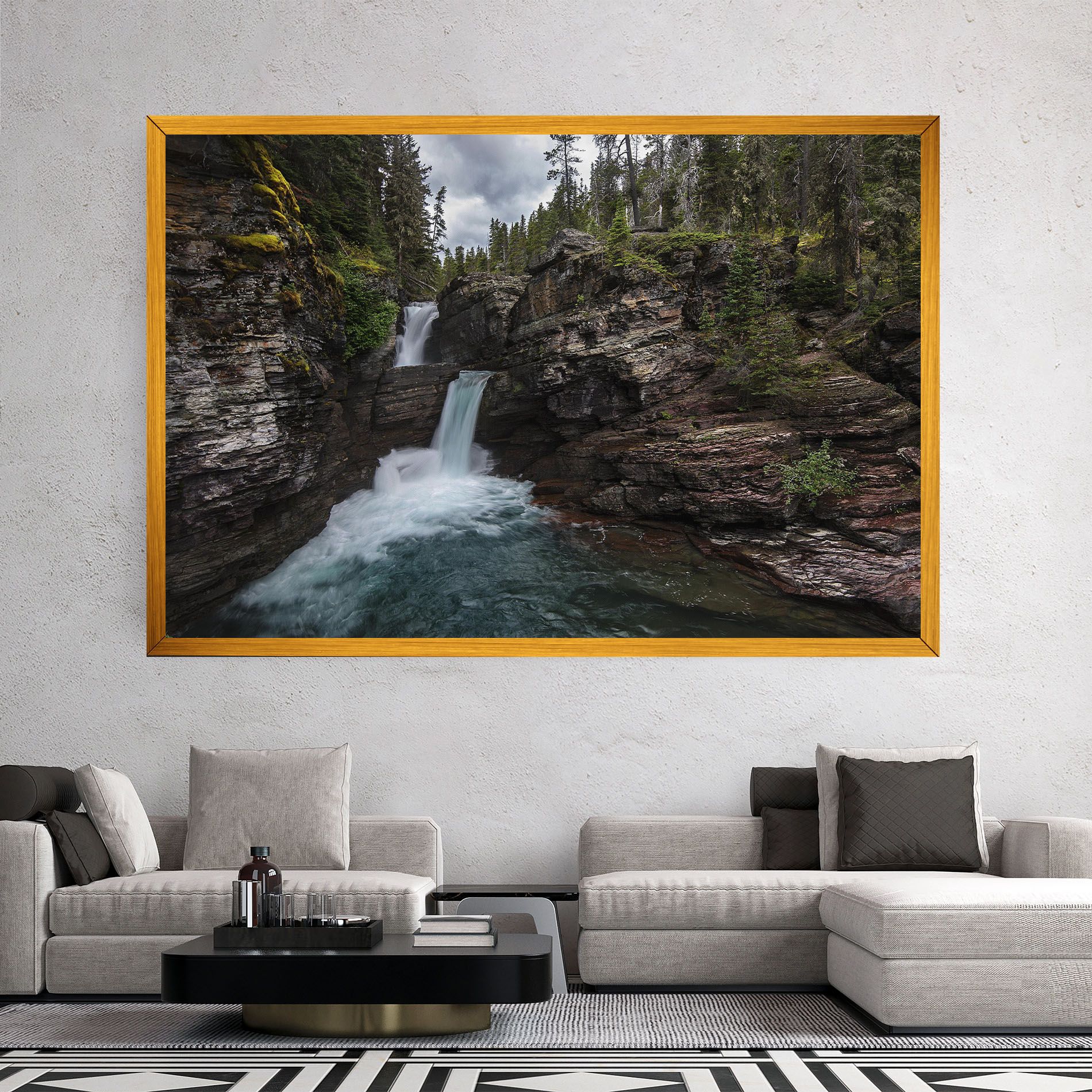 Majestic Forest Waterfall mockup 2