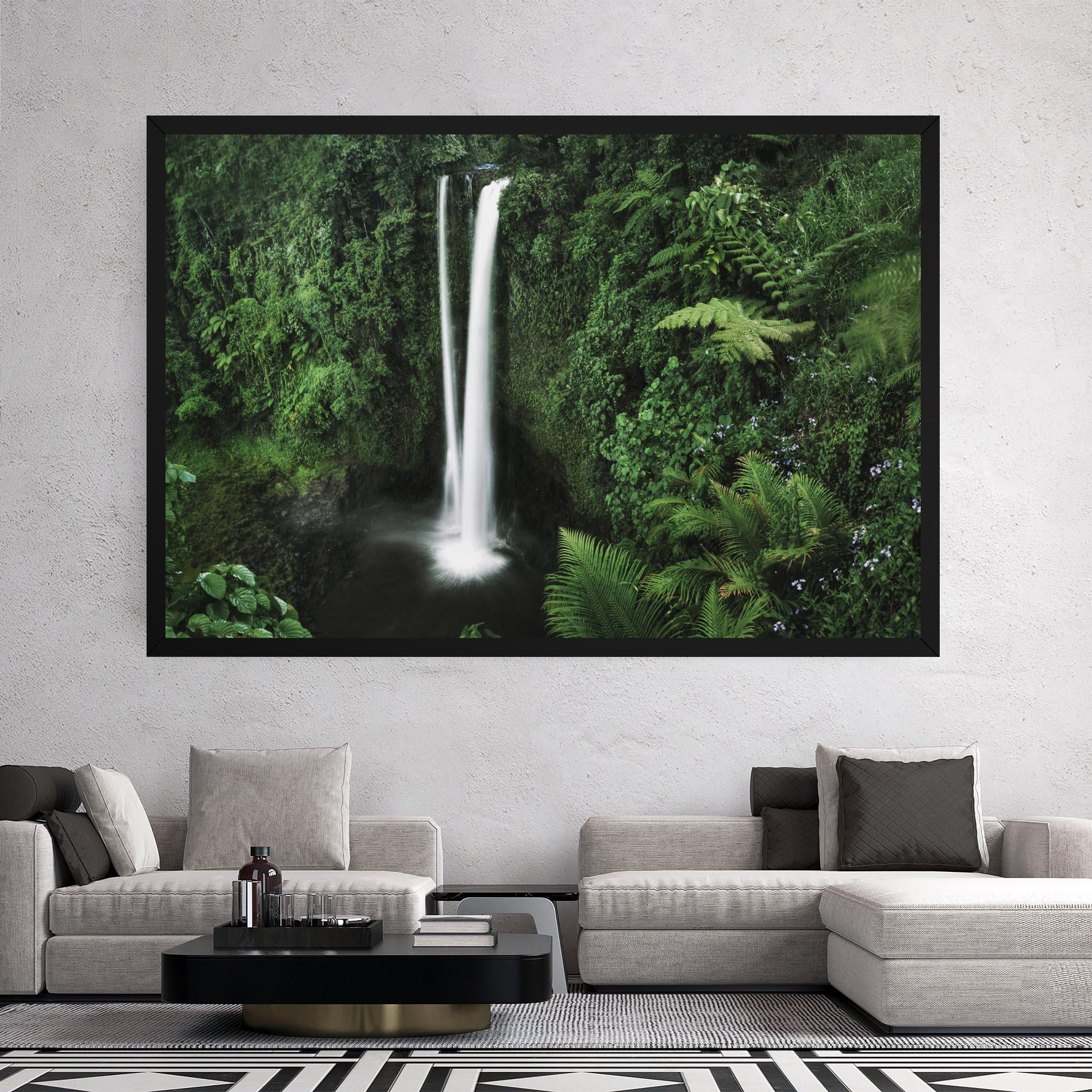 Картина на платно Green Nature Waterfall mockup 2