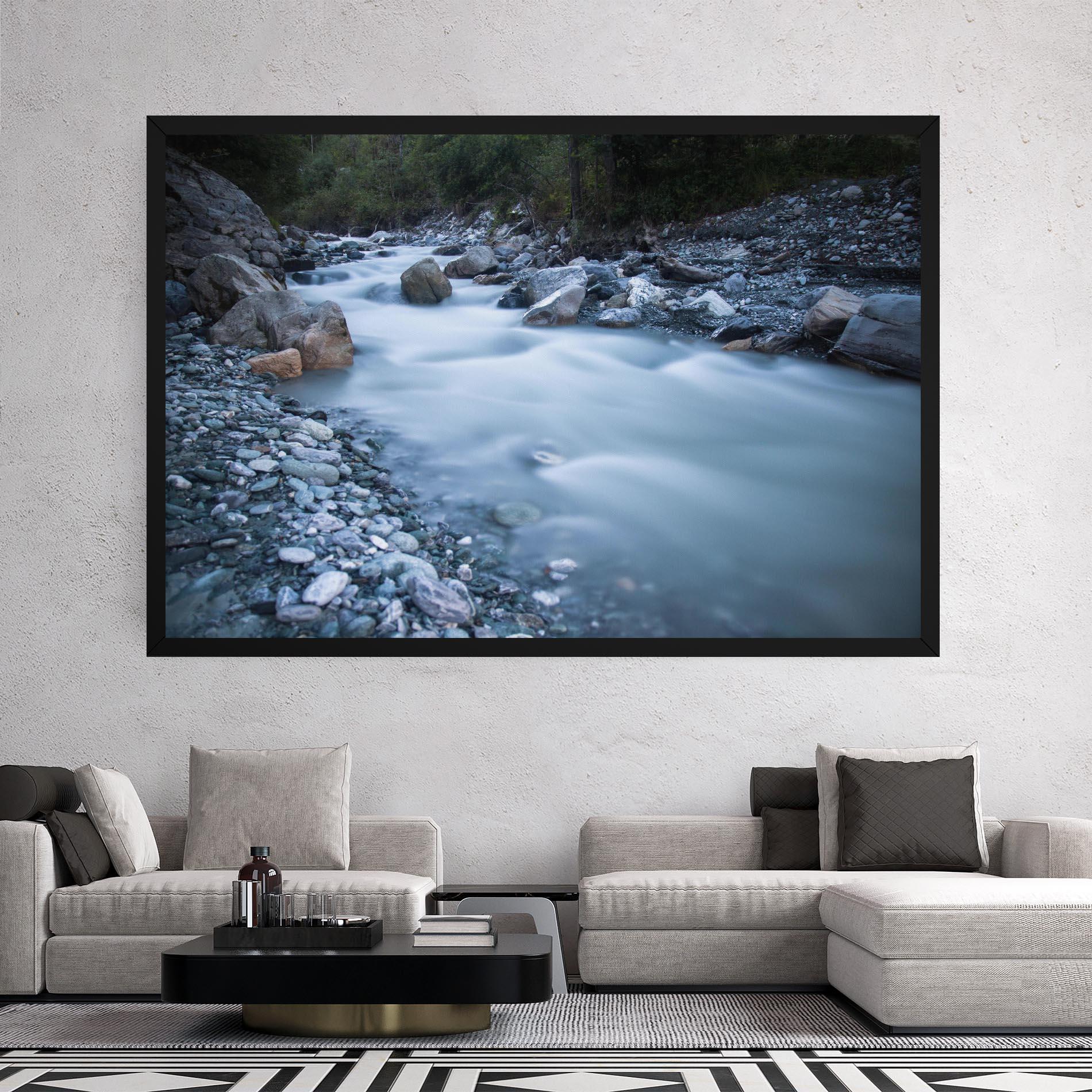 Картина на платно Grey Water Falling mockup 2