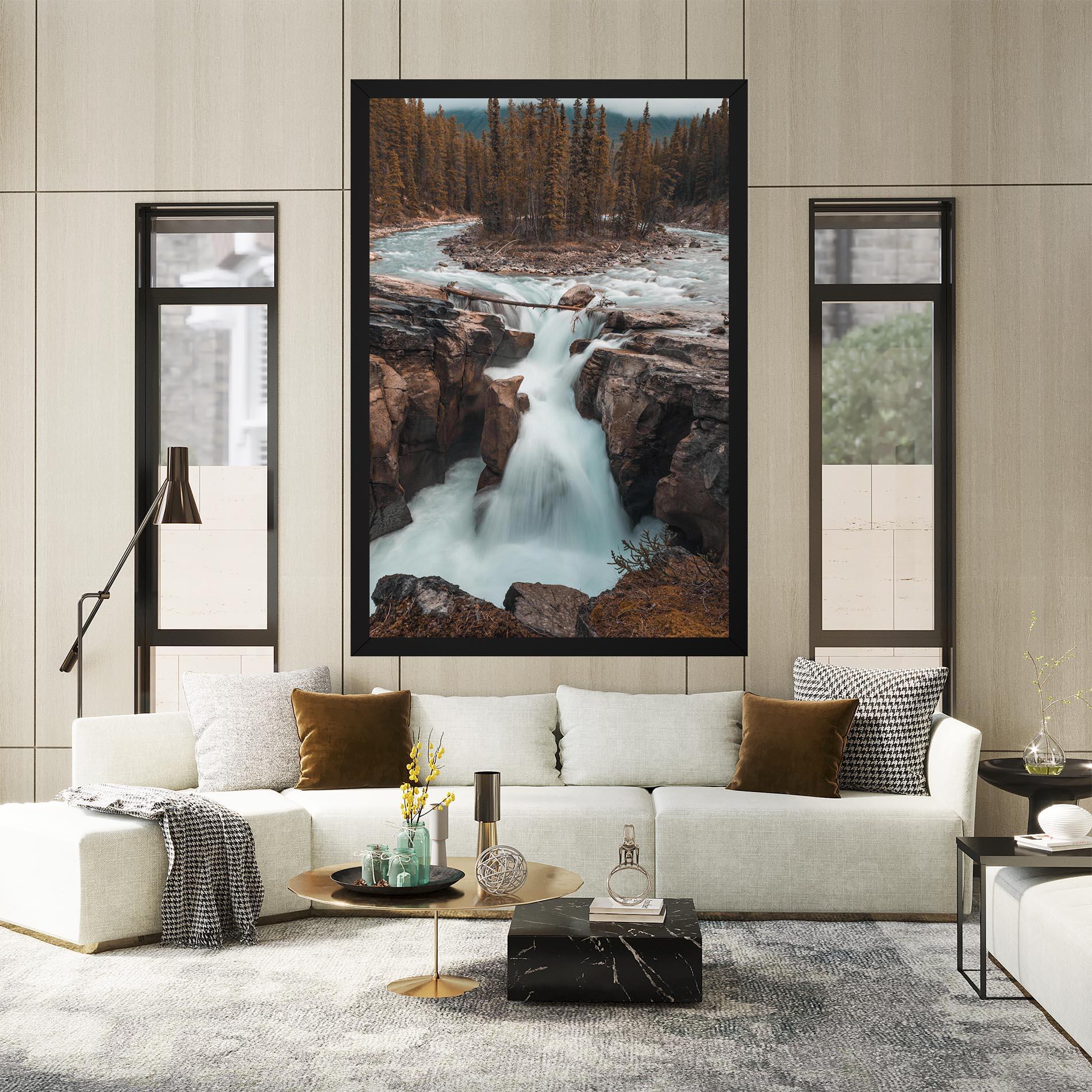 Картина на платно Orange Trees Waterfall mockup 2