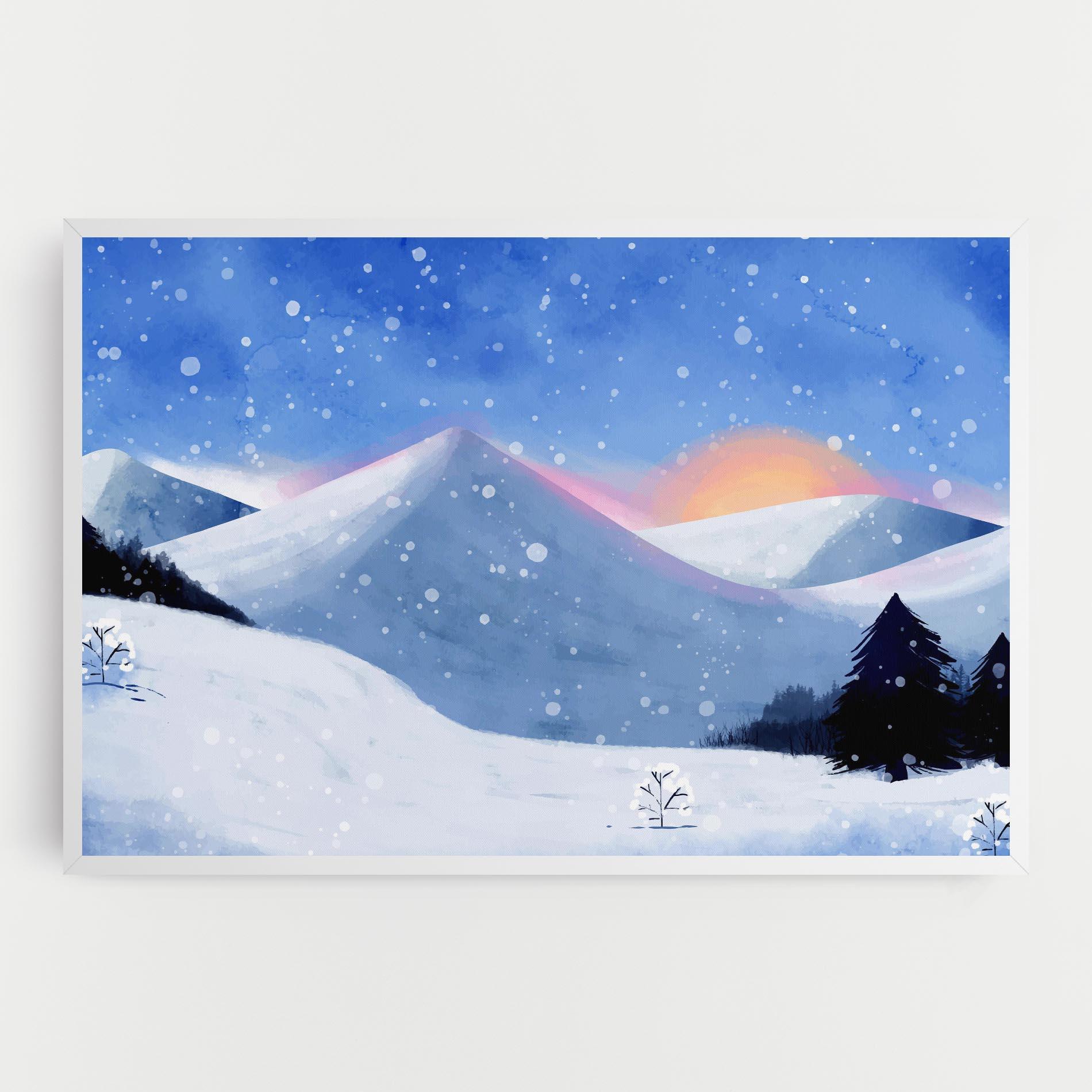 Картина на платно Mountain Snow Art mockup 0