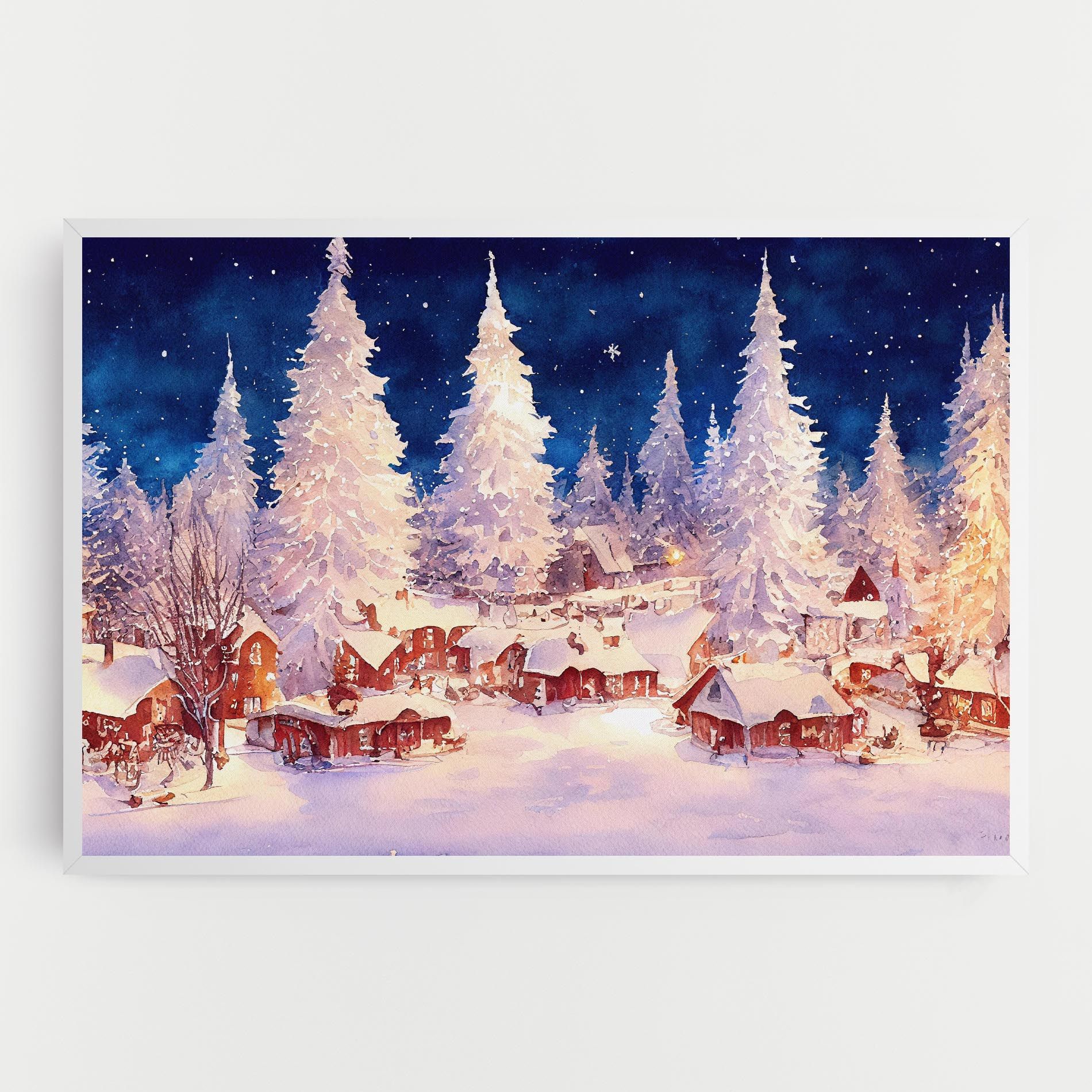 Snow Falling Painting mockup 0