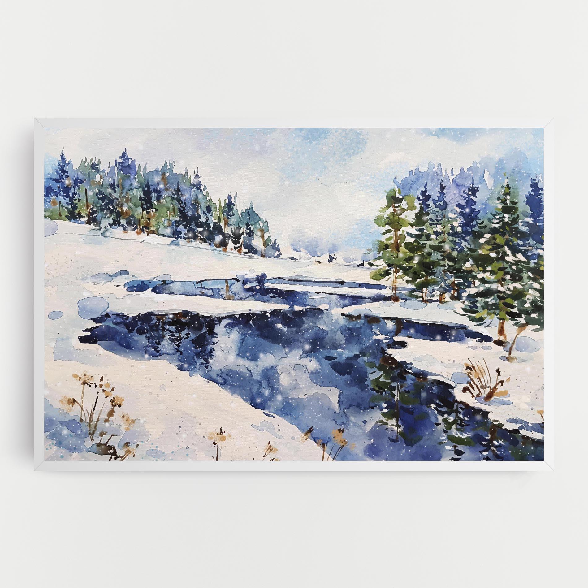 Картина на платно Winter Painting mockup 0
