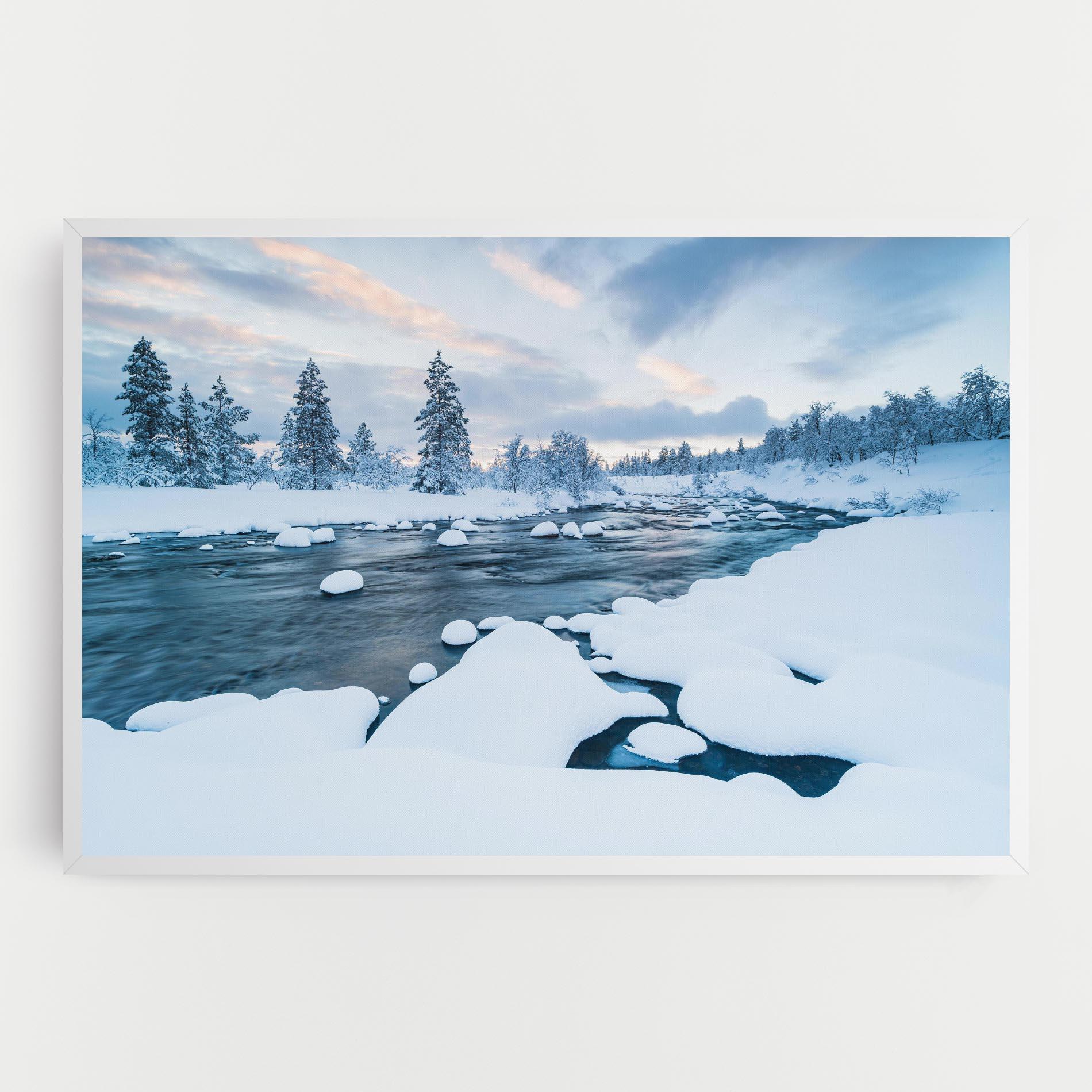 Картина на платно Winter River mockup 0