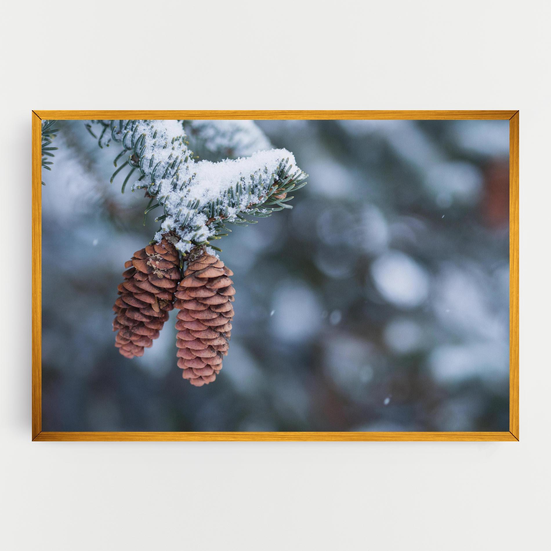 Картина на платно Winter Cones mockup 0
