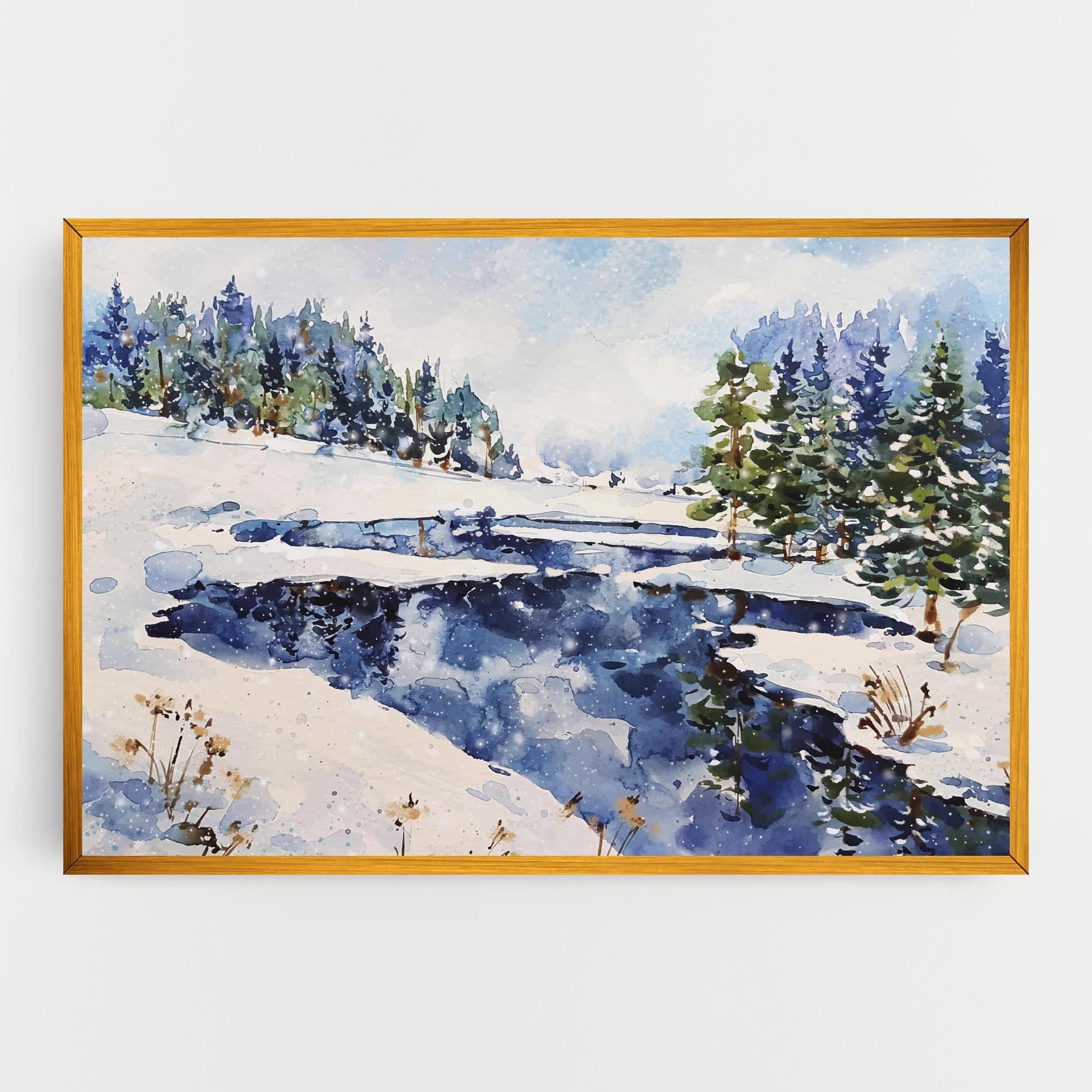 Картина на платно Winter Painting mockup 0