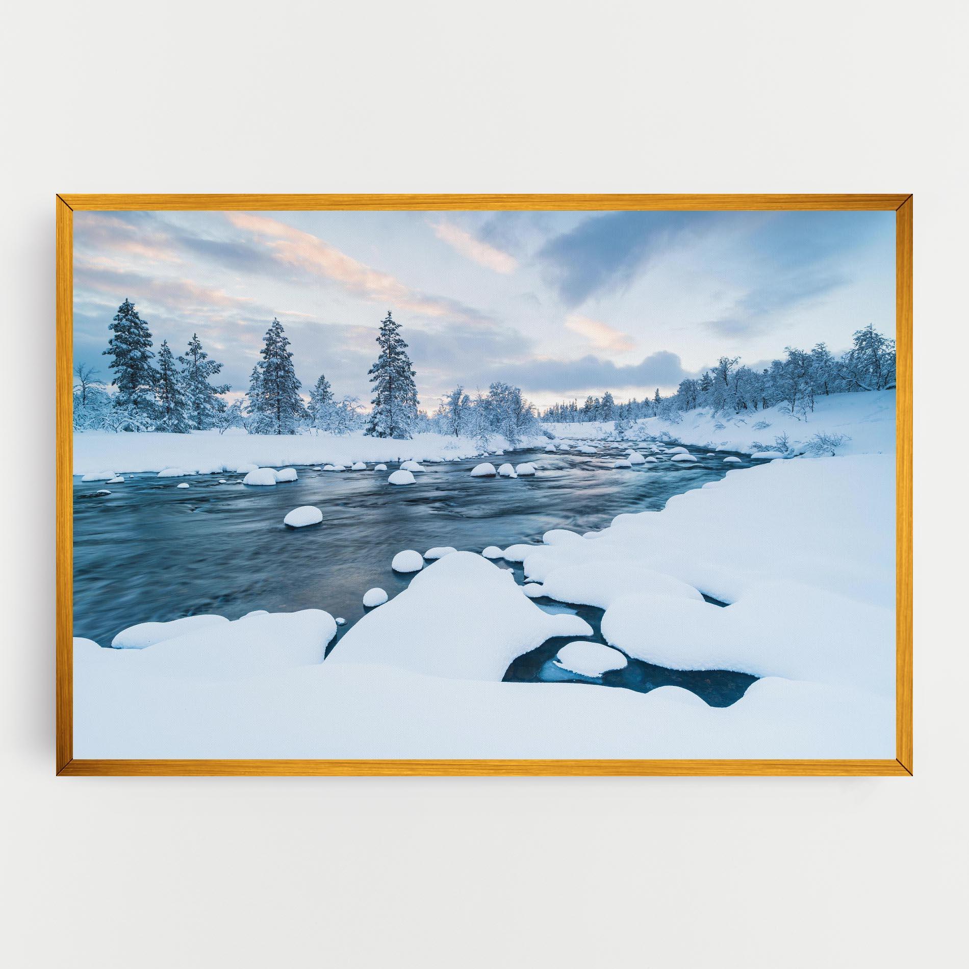 Картина на платно Winter River mockup 0