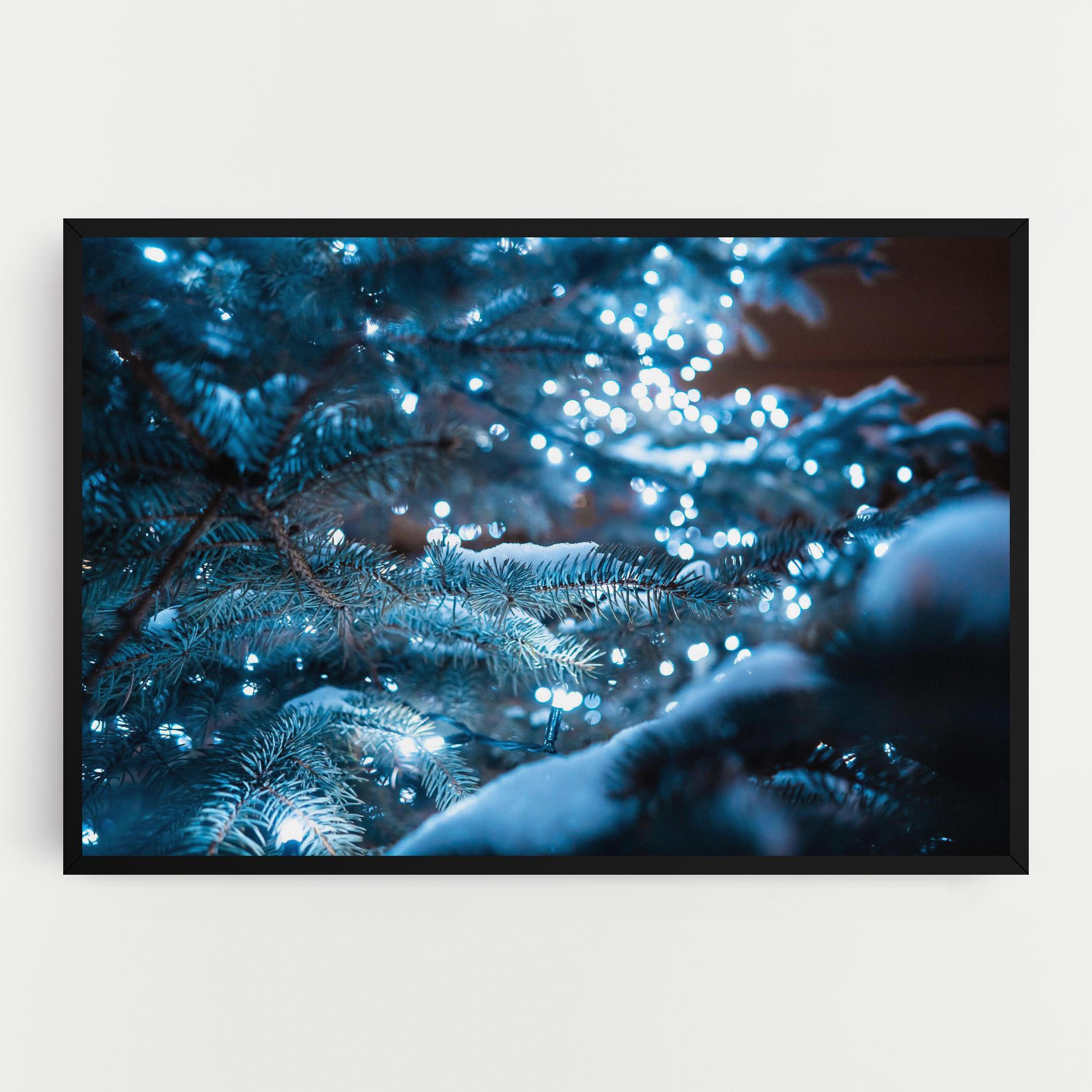 Картина на платно Blue Christmas Tree mockup 0