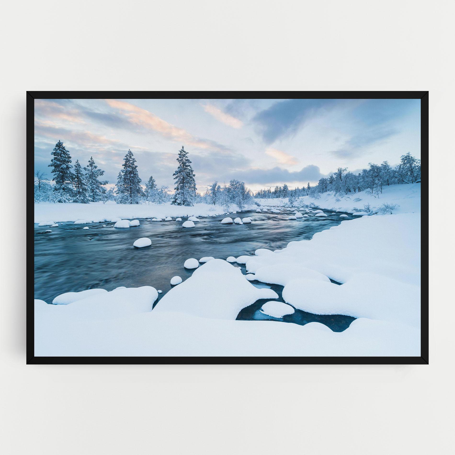 Картина на платно Winter River mockup 0