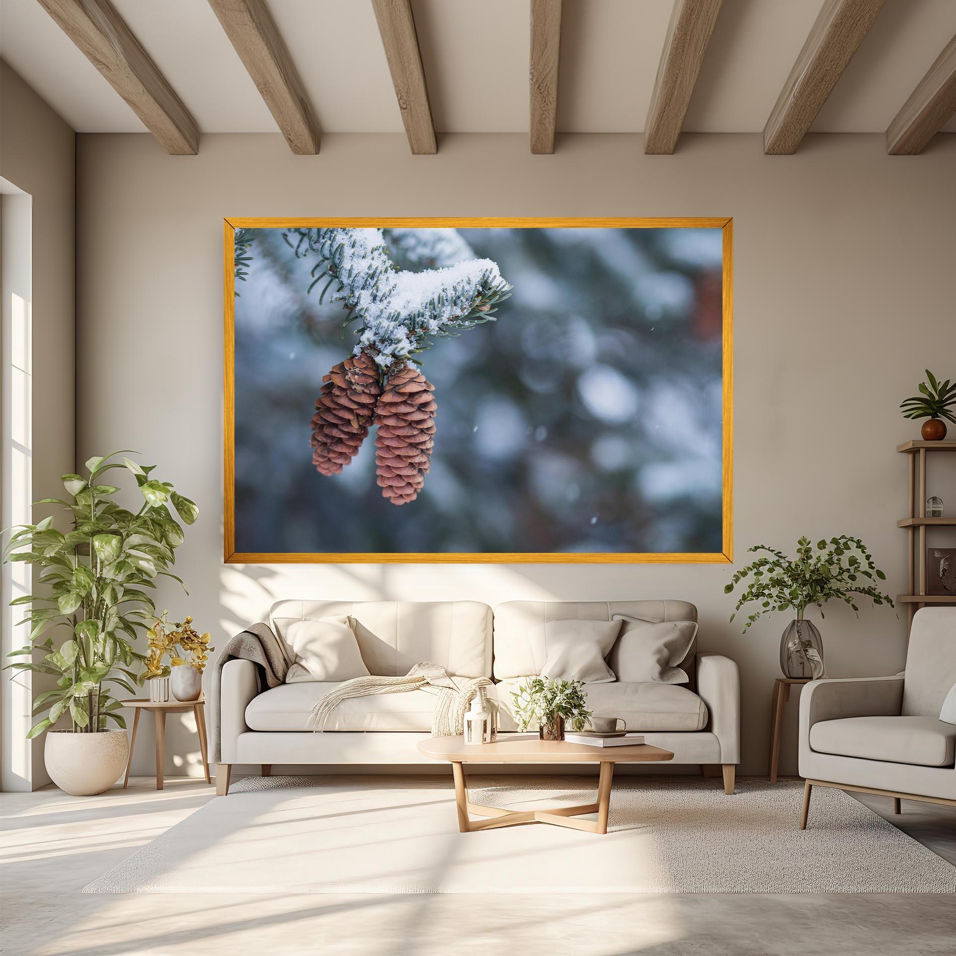 Картина на платно Winter Cones mockup 6