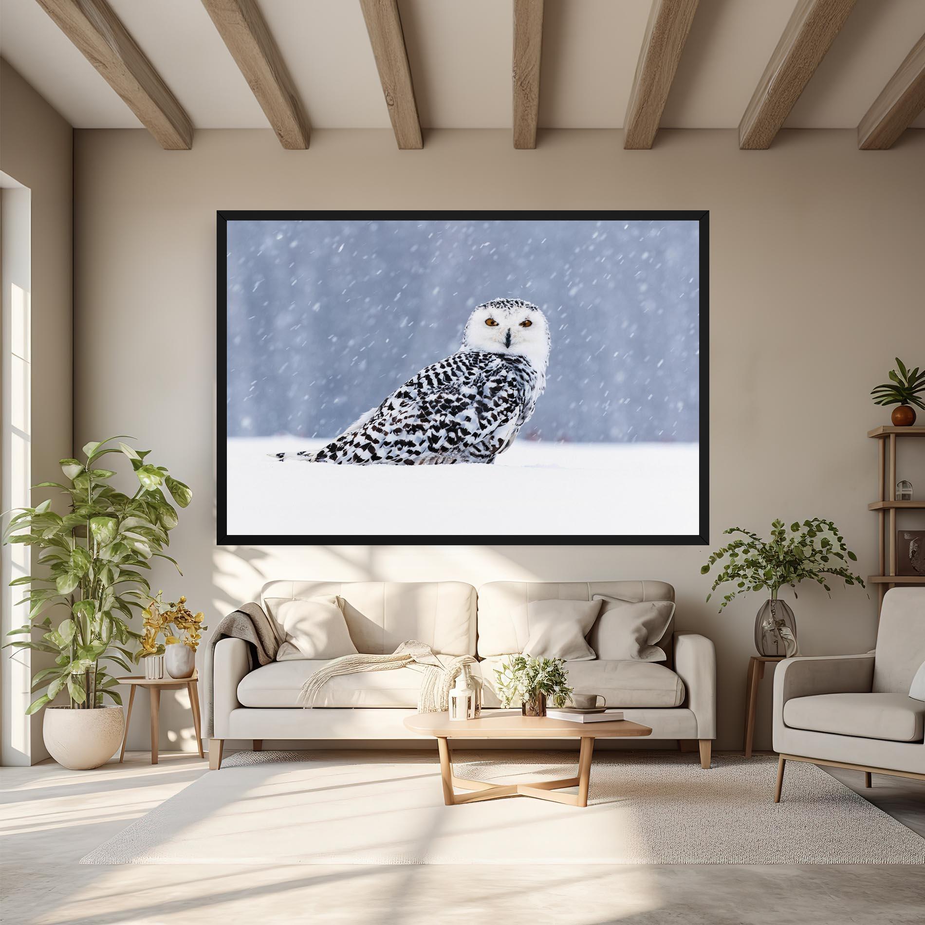 Картина на платно Snow Owl mockup 6
