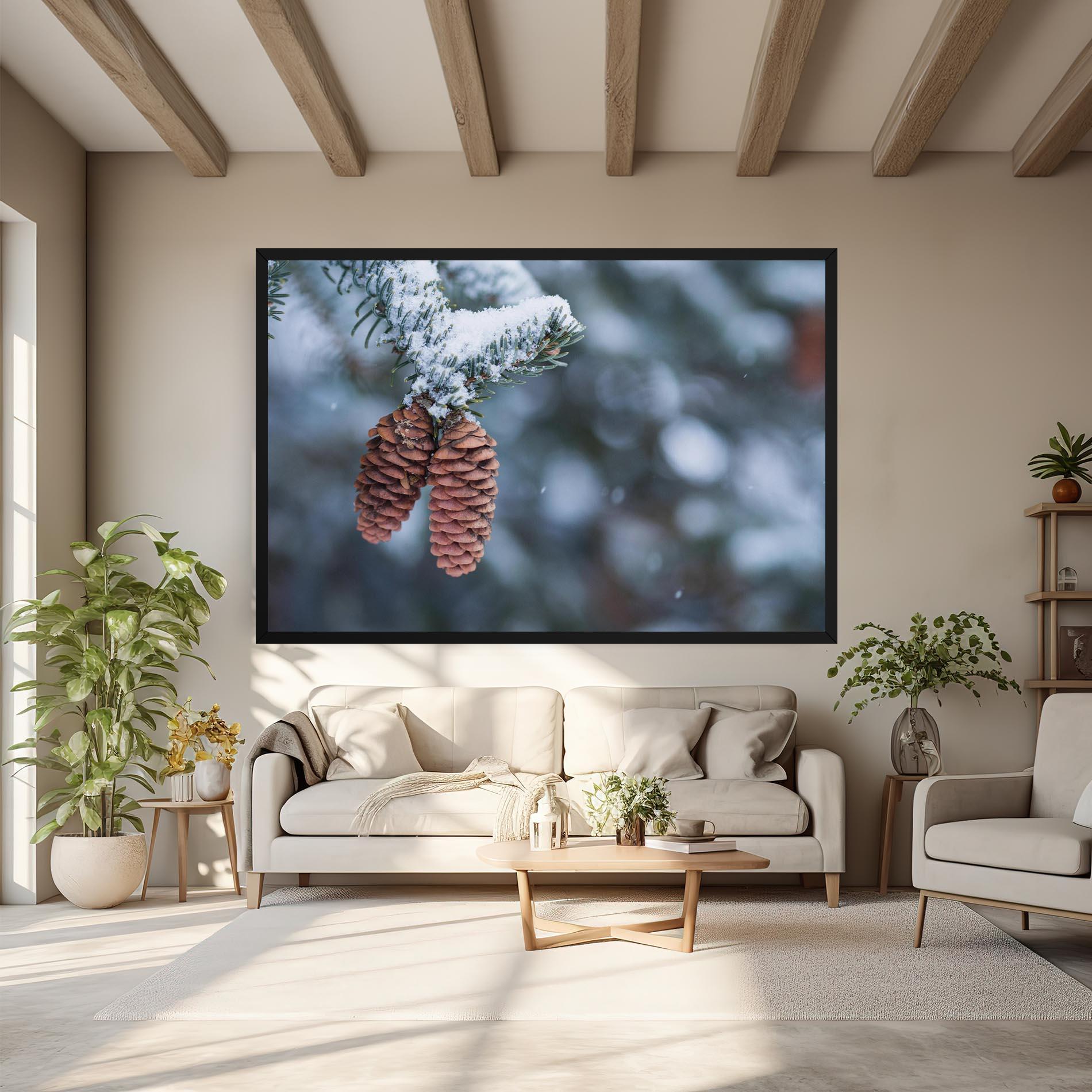 Картина на платно Winter Cones mockup 6