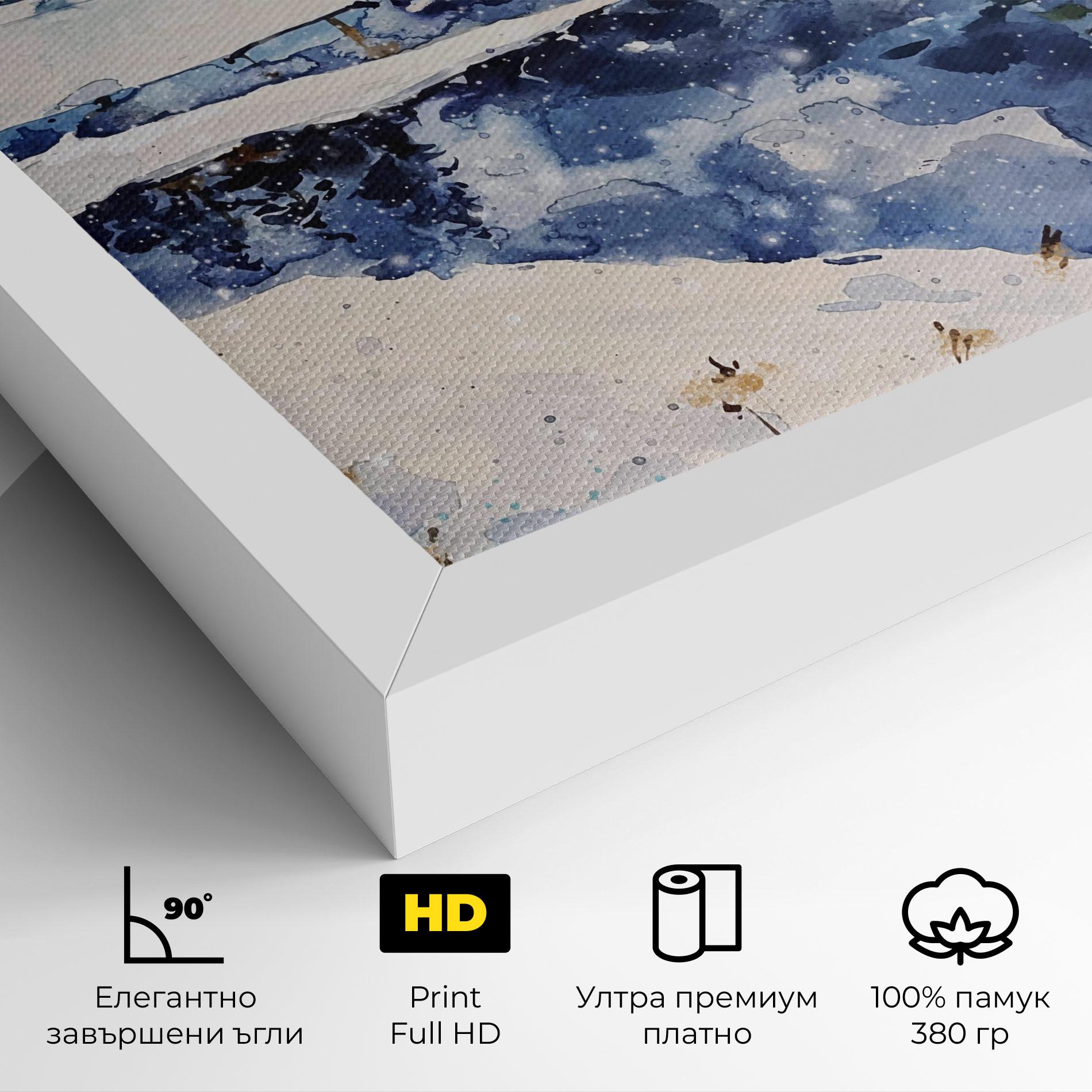 Картина на платно Winter Painting mockup 4