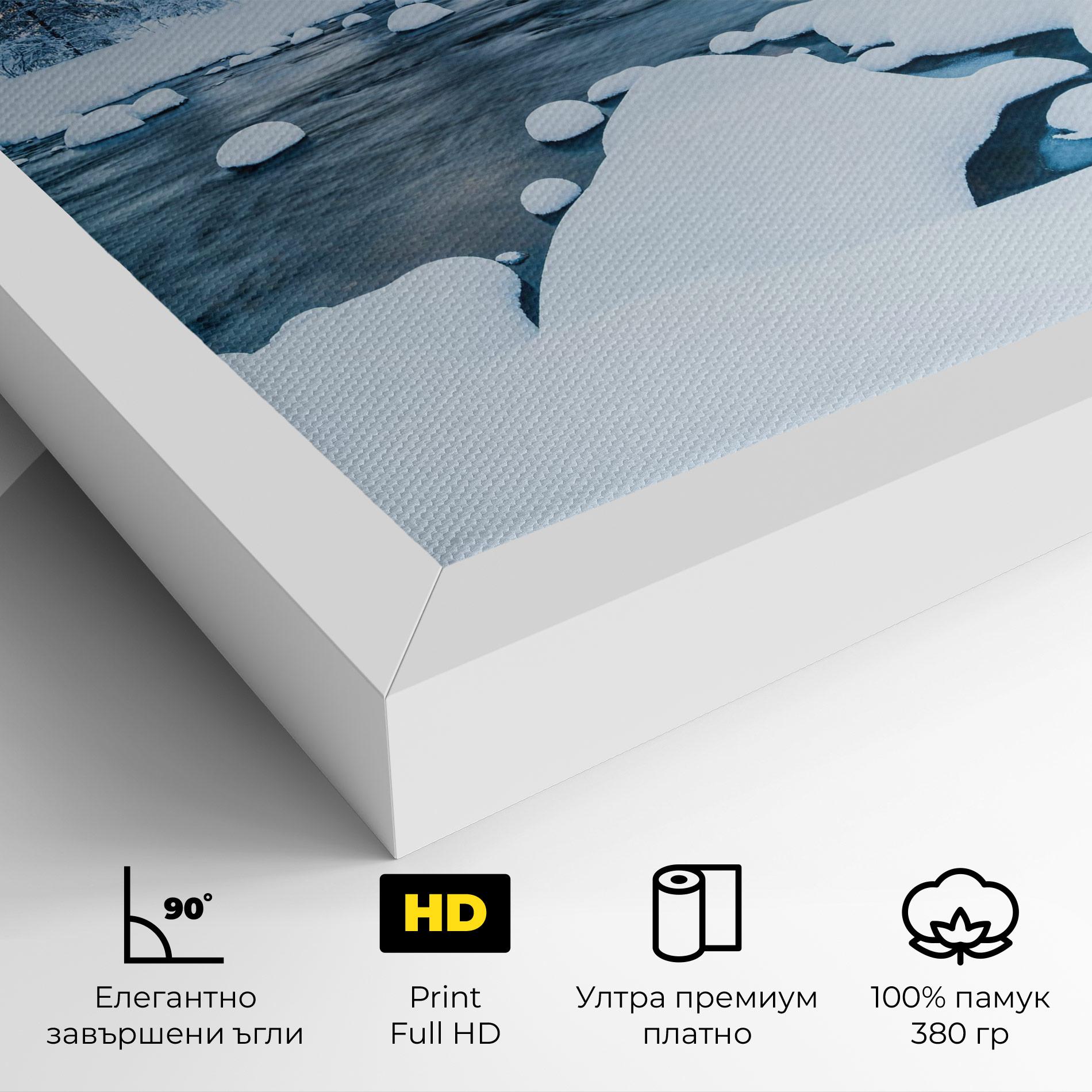 Картина на платно Winter River mockup 4