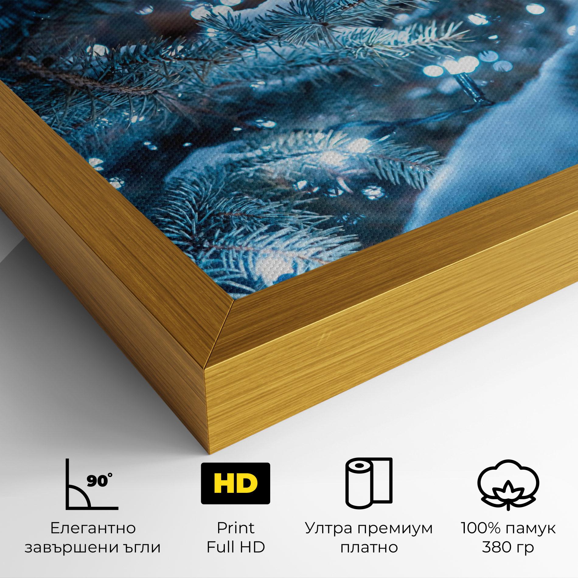 Картина на платно Blue Christmas Tree mockup 4