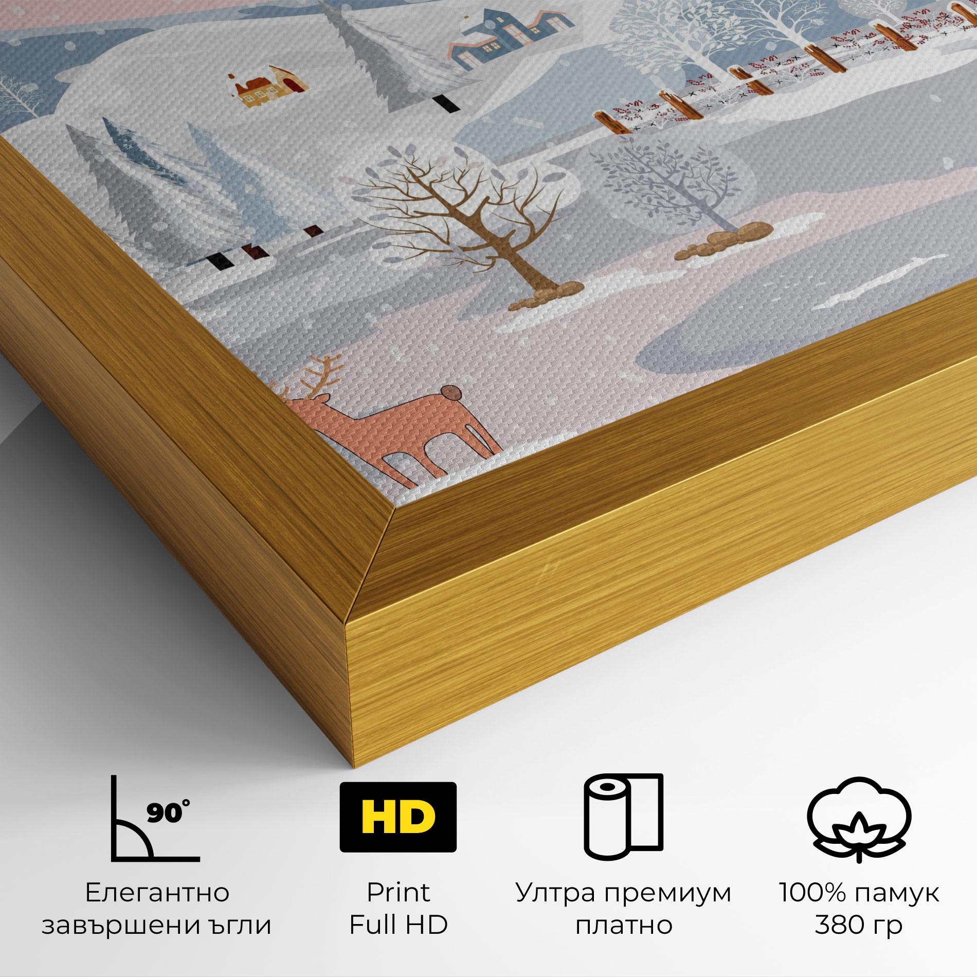 Картина на платно Pink Sky Winter mockup 4