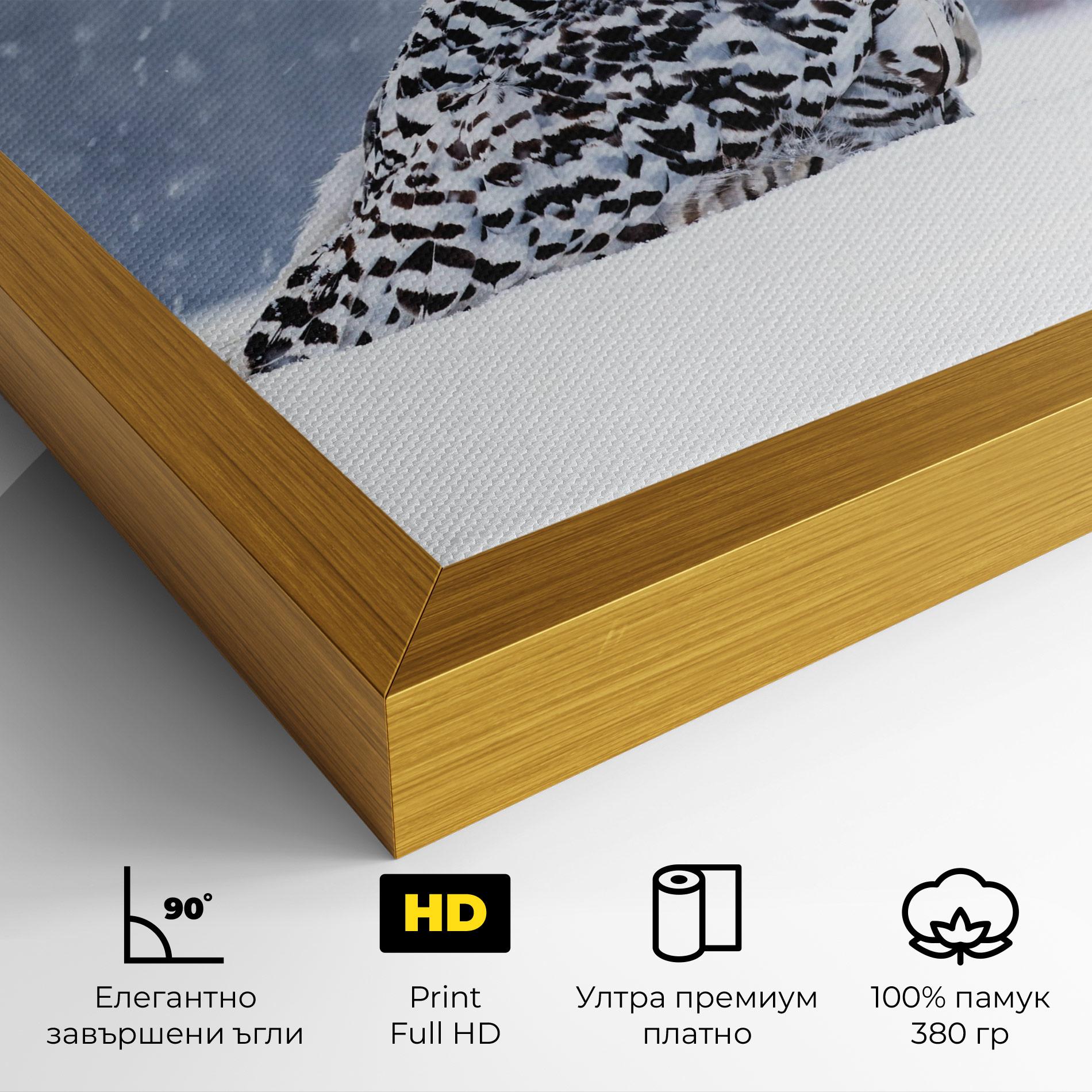 Картина на платно Snow Owl mockup 4