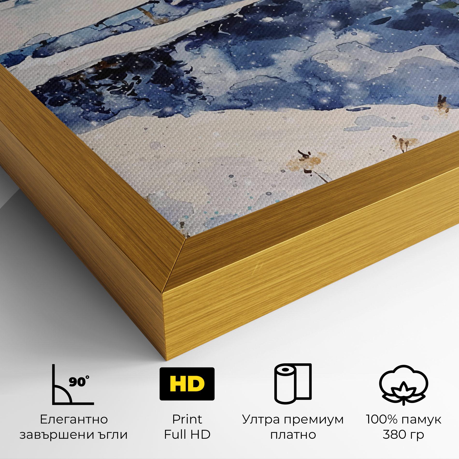 Картина на платно Winter Painting mockup 4