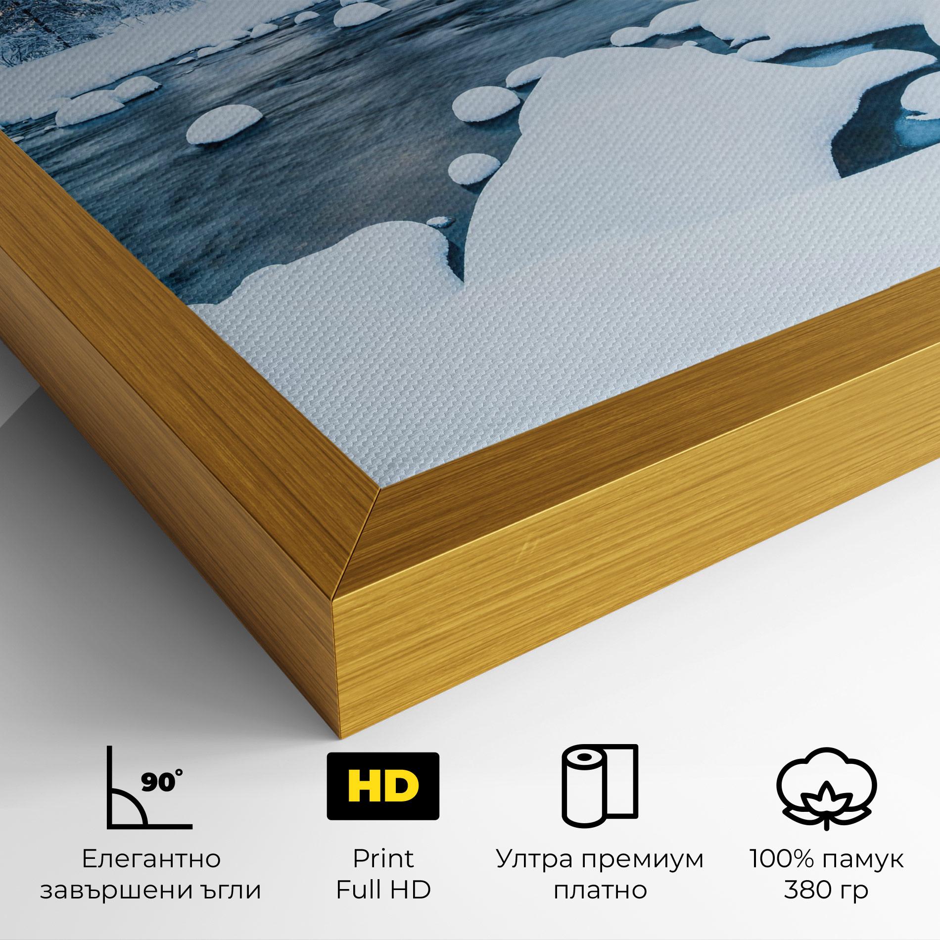 Картина на платно Winter River mockup 4