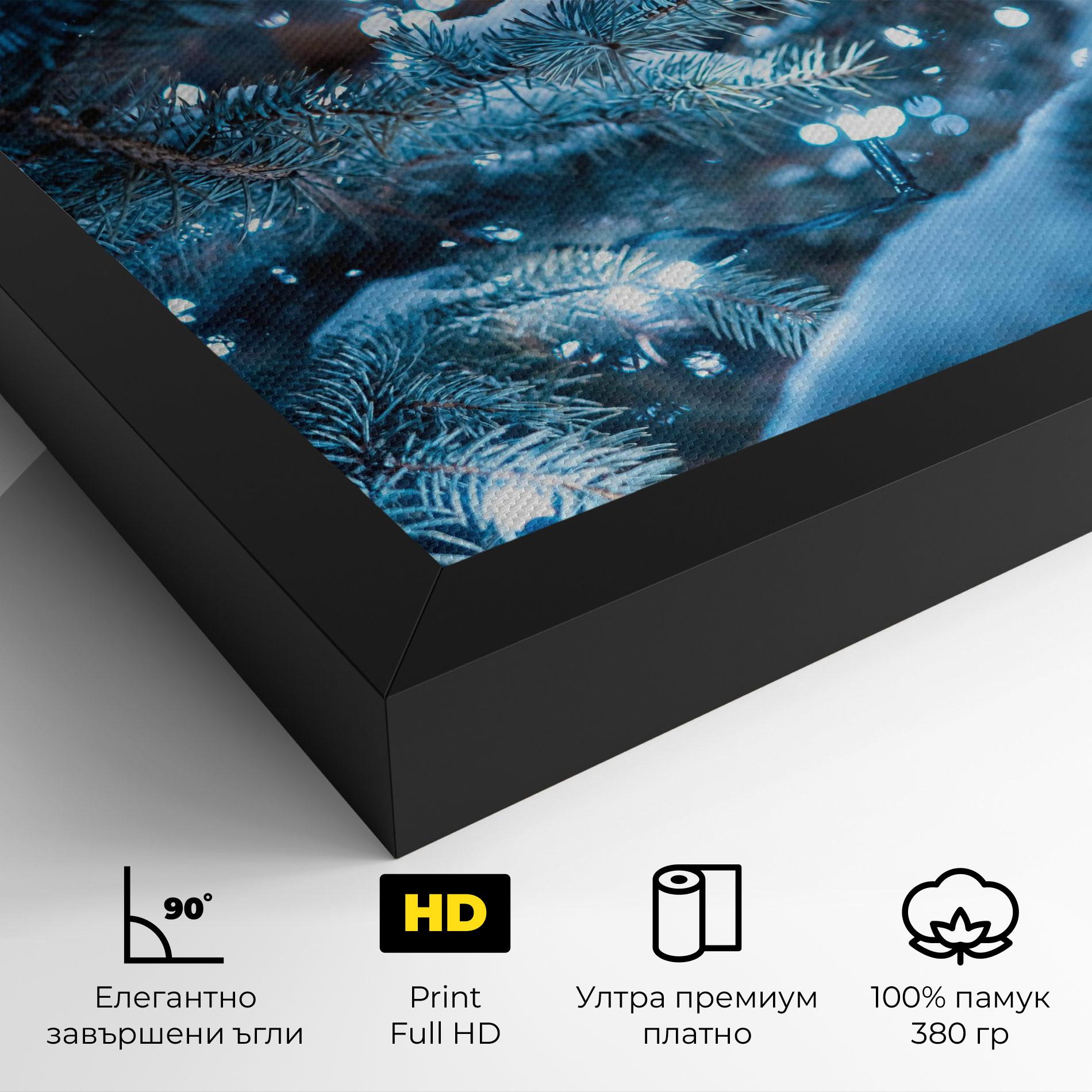 Картина на платно Blue Christmas Tree mockup 4