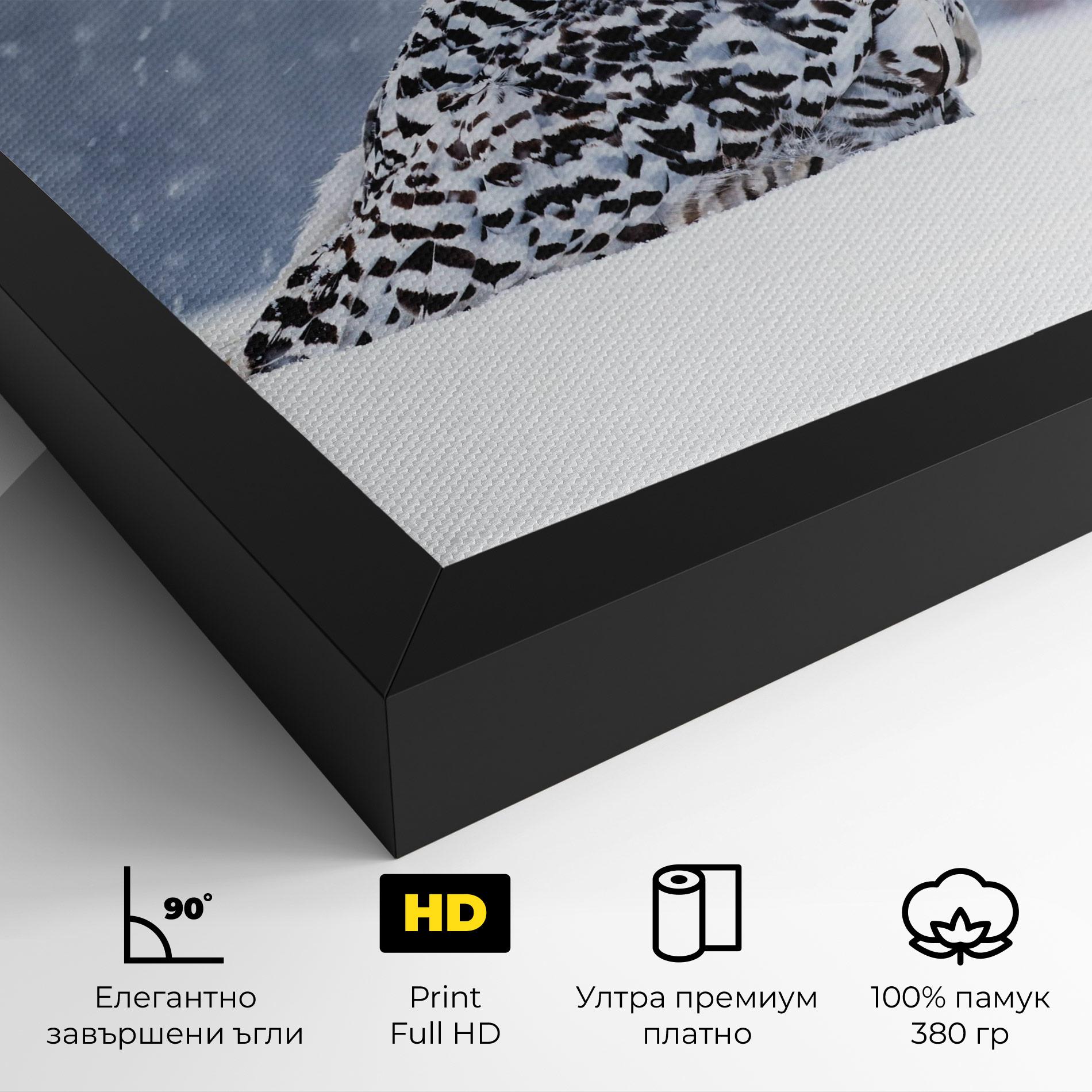 Картина на платно Snow Owl mockup 4