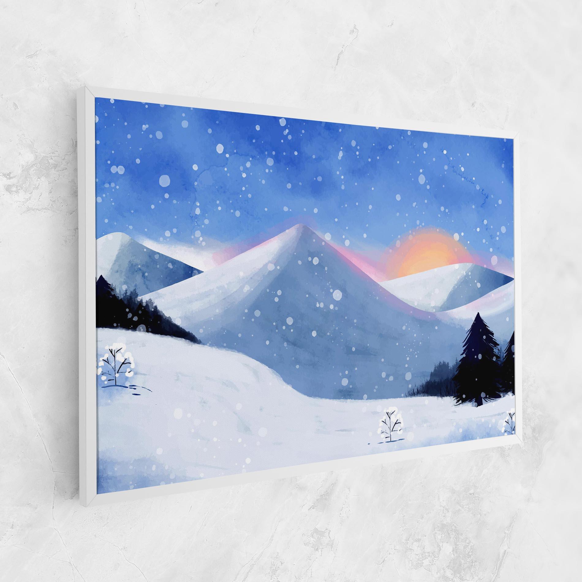 Картина на платно Mountain Snow Art mockup 1