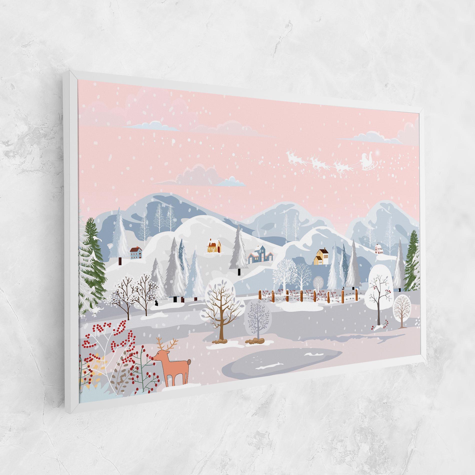 Картина на платно Pink Sky Winter mockup 1