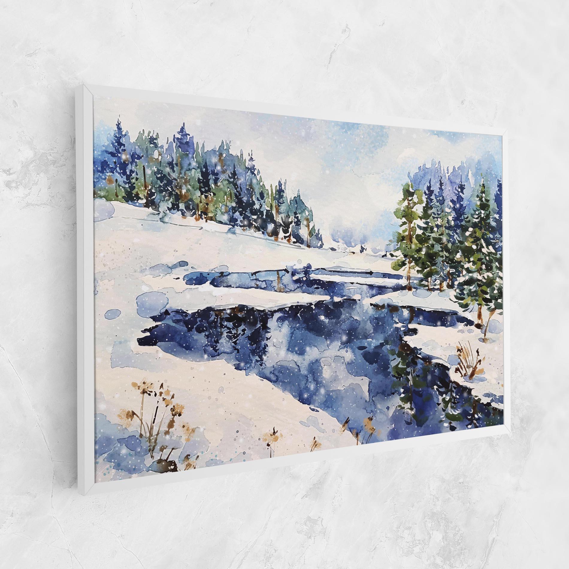 Картина на платно Winter Painting mockup 1