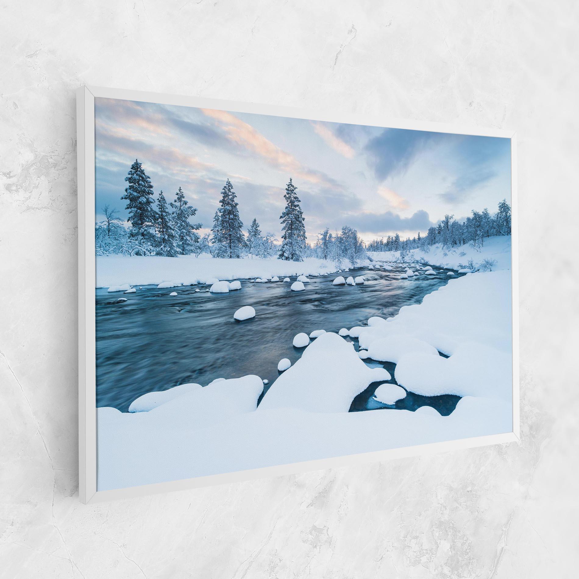 Картина на платно Winter River mockup 1