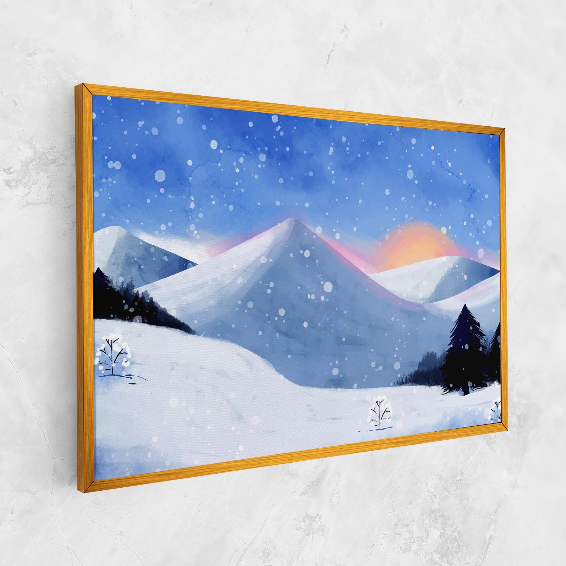 Картина на платно Mountain Snow Art mockup 1