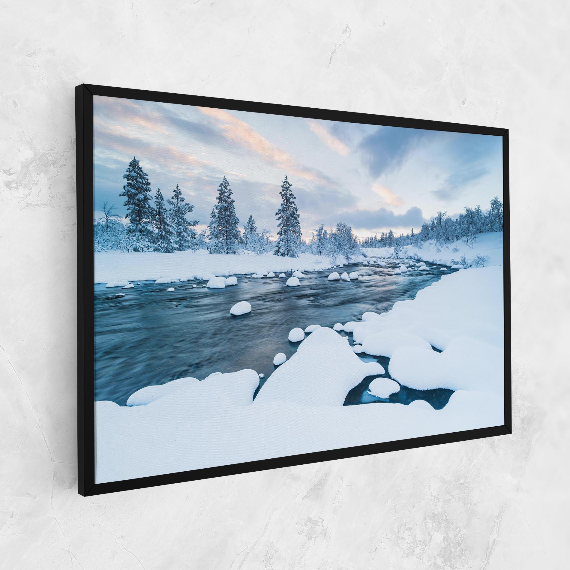 Картина на платно Winter River mockup 1