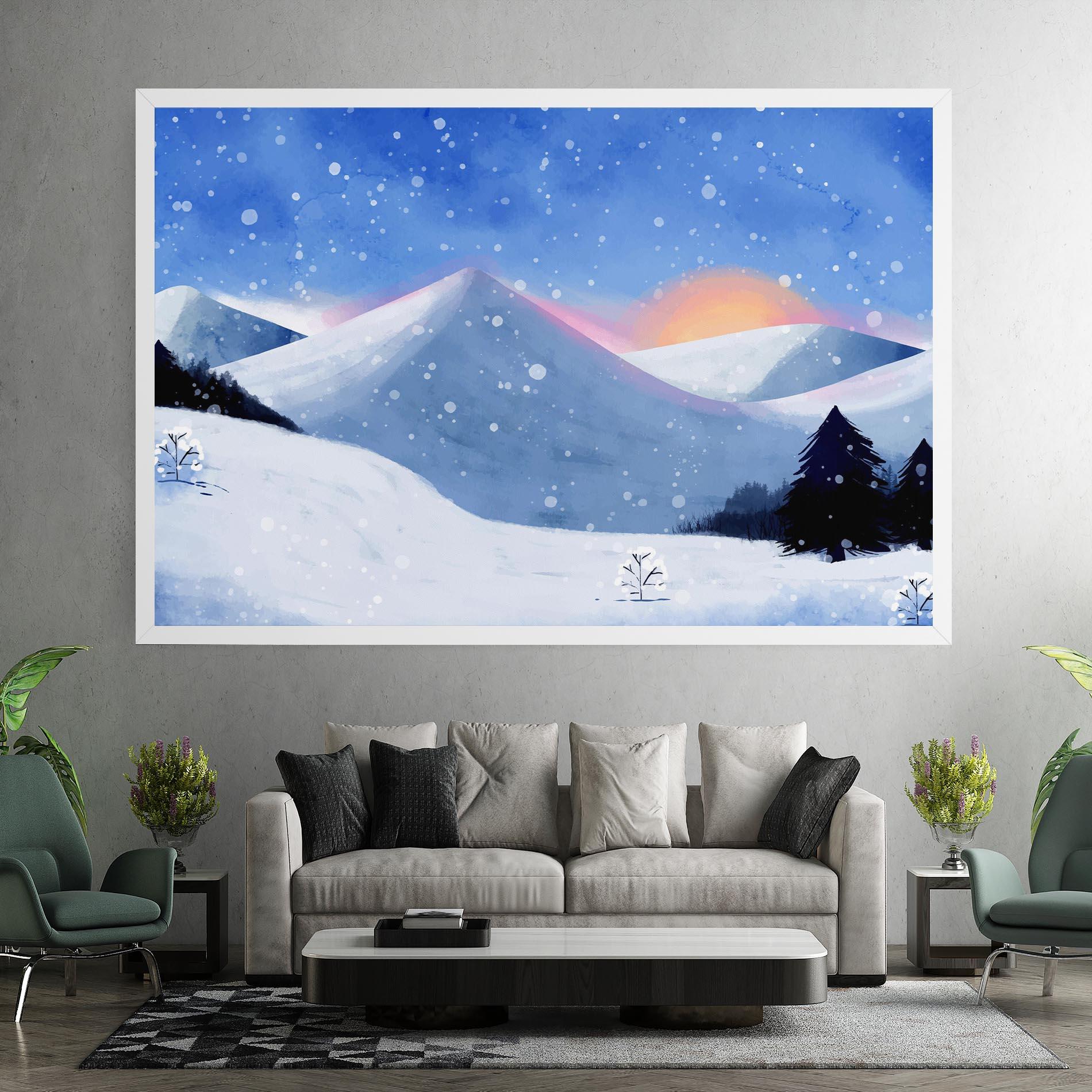 Картина на платно Mountain Snow Art mockup 7
