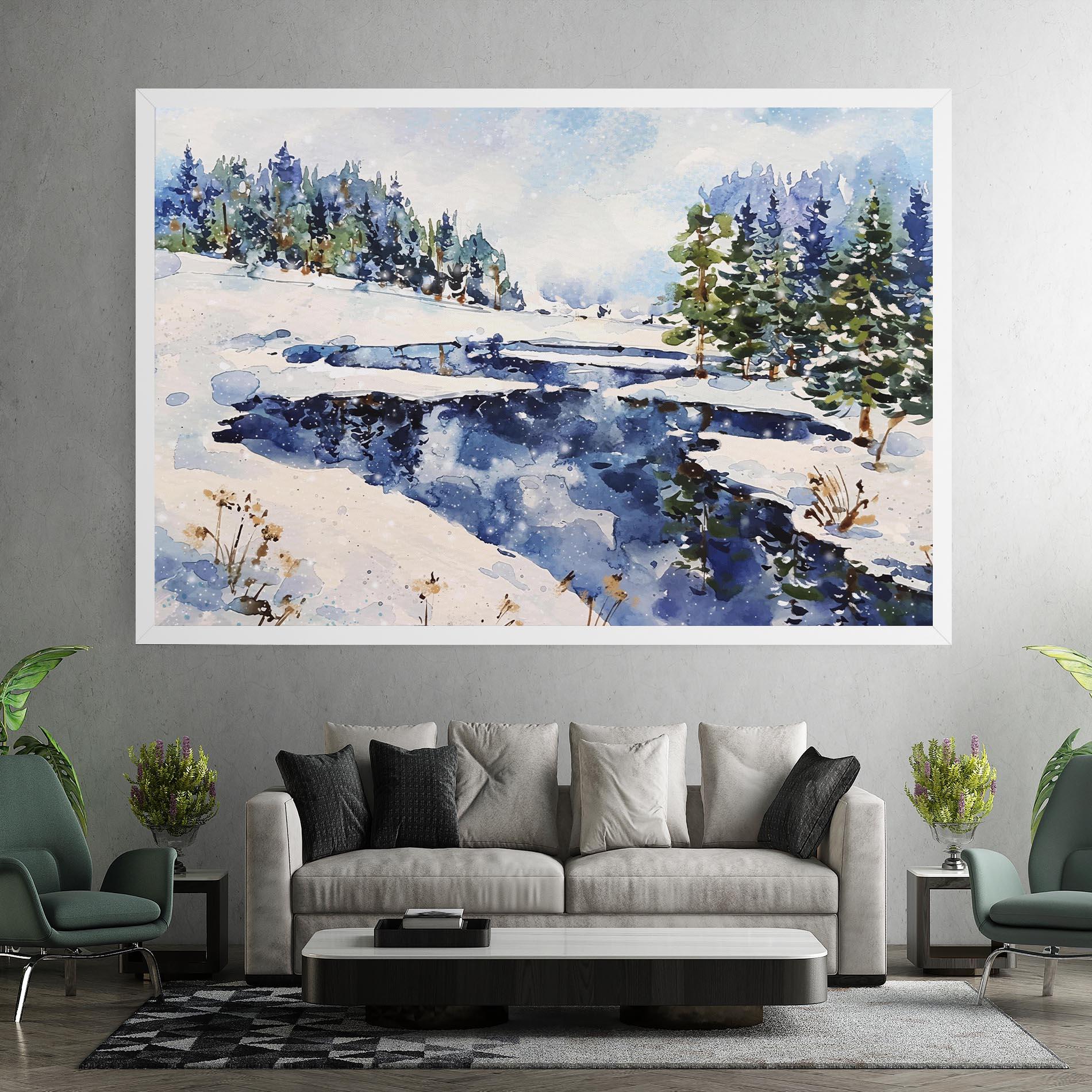 Картина на платно Winter Painting mockup 7