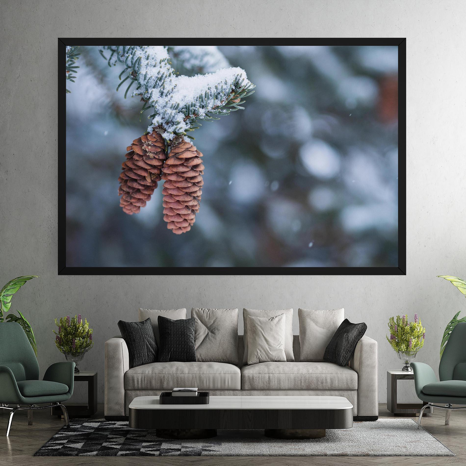 Картина на платно Winter Cones mockup 7