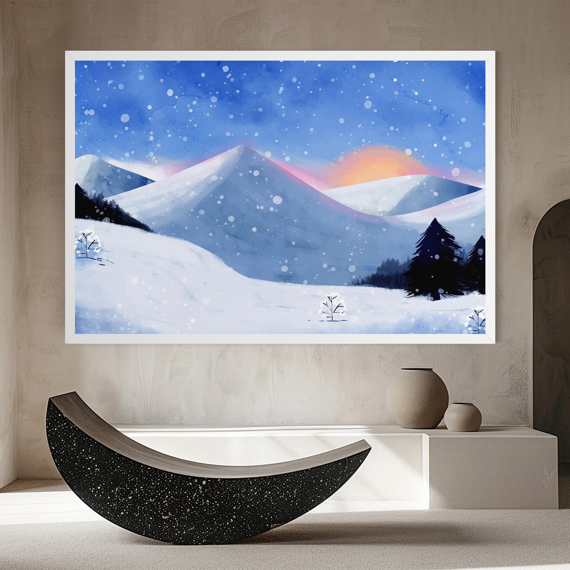 Картина на платно Mountain Snow Art mockup 8