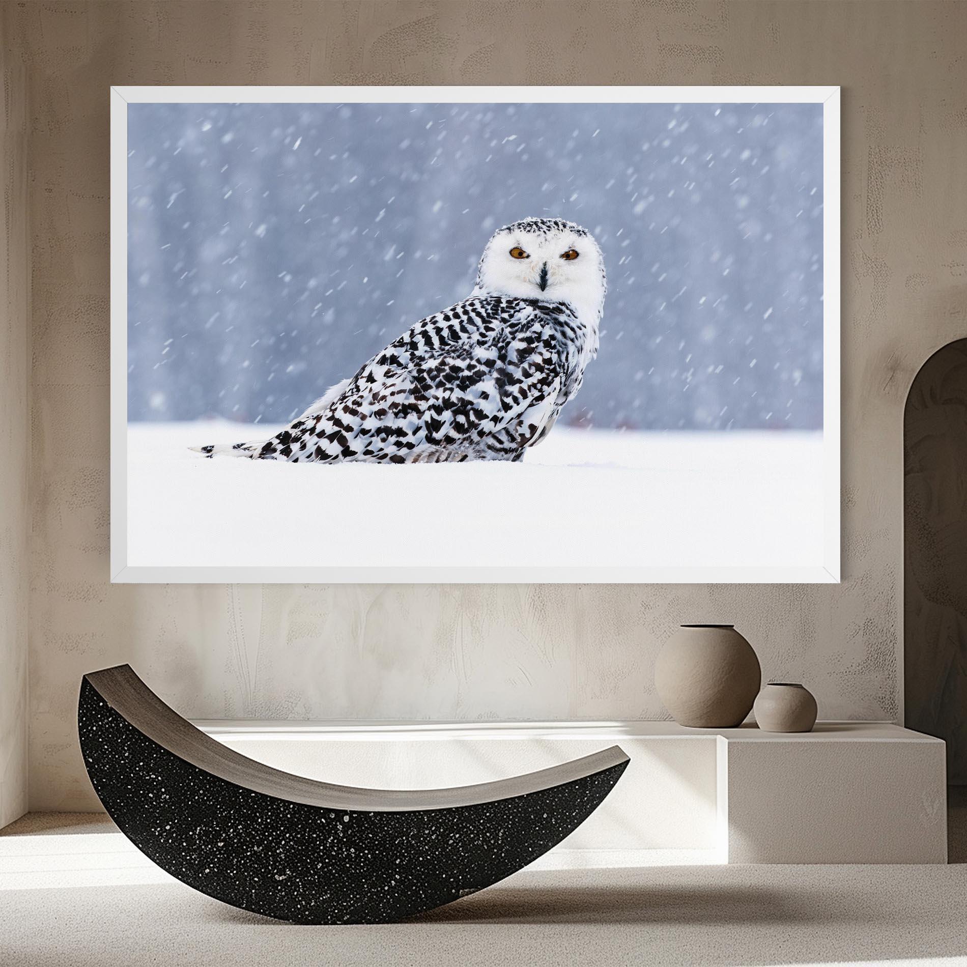 Картина на платно Snow Owl mockup 8