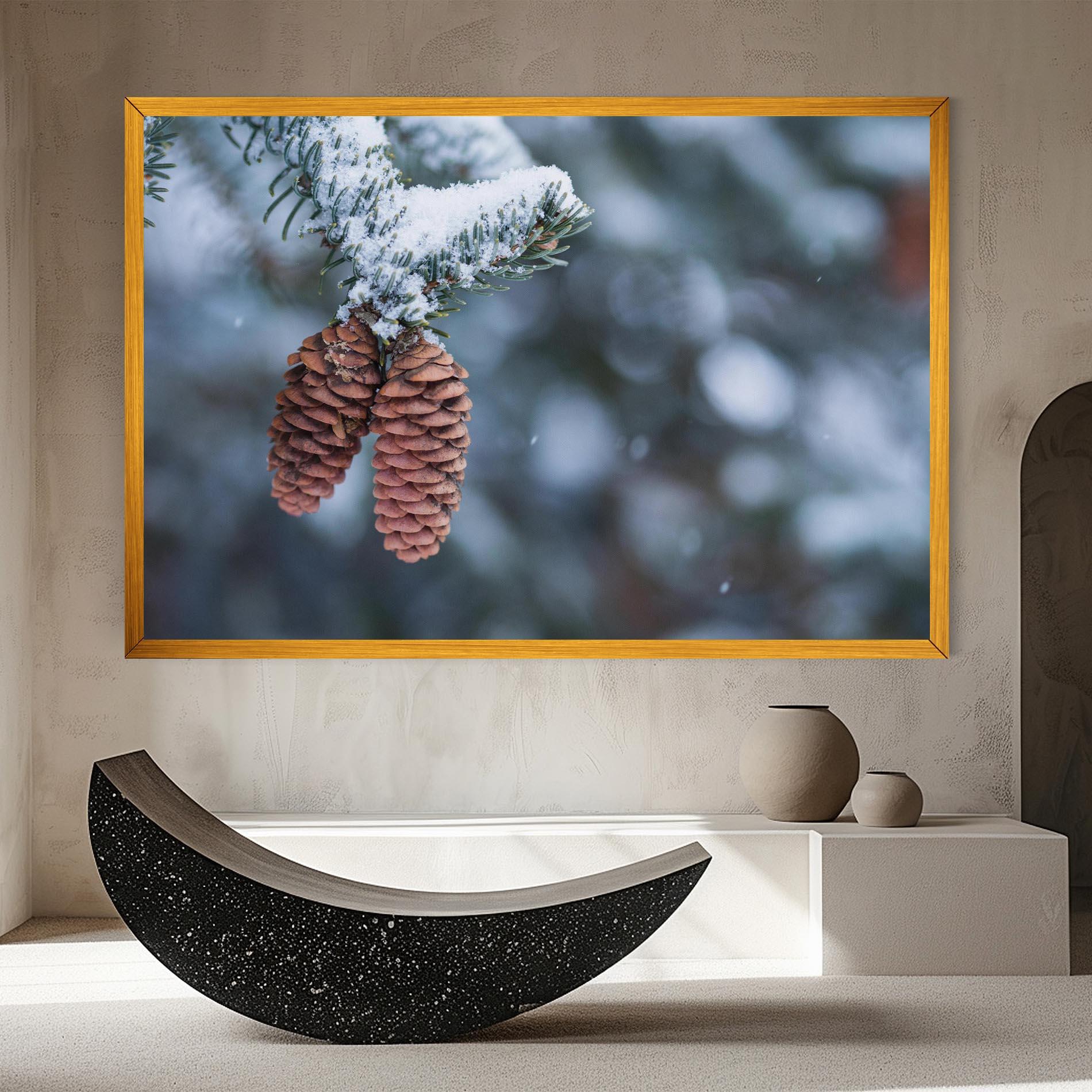 Картина на платно Winter Cones mockup 8