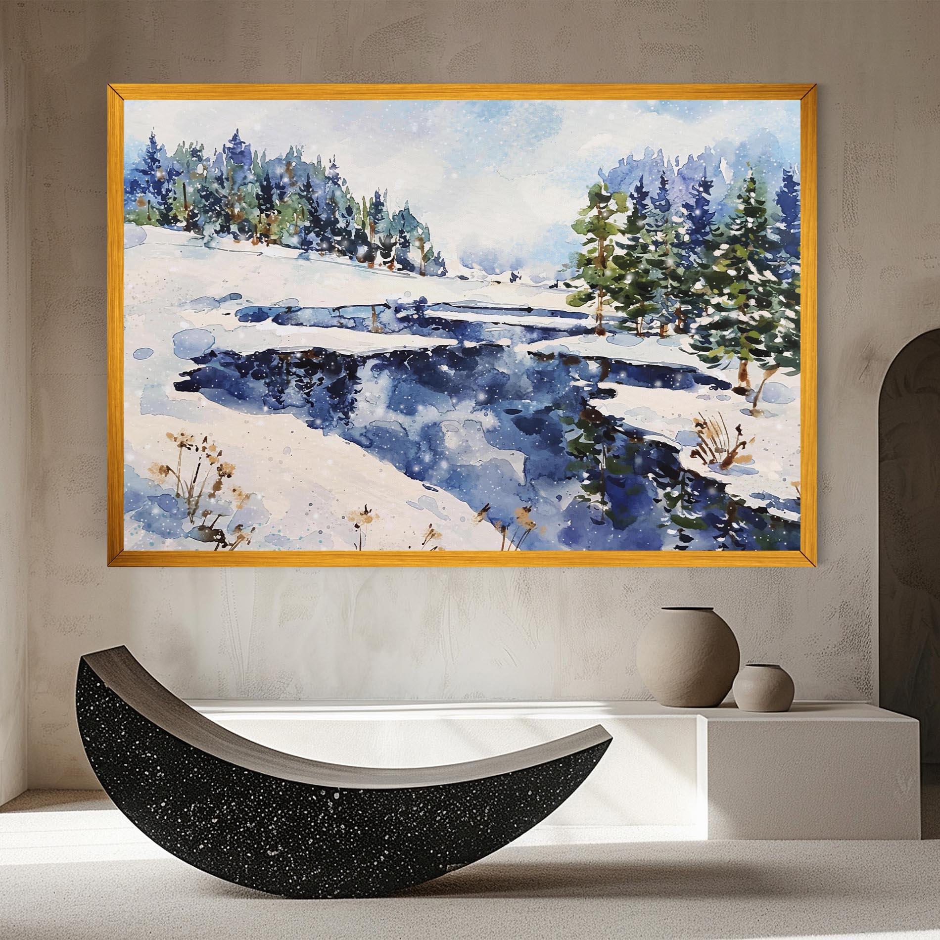 Картина на платно Winter Painting mockup 8