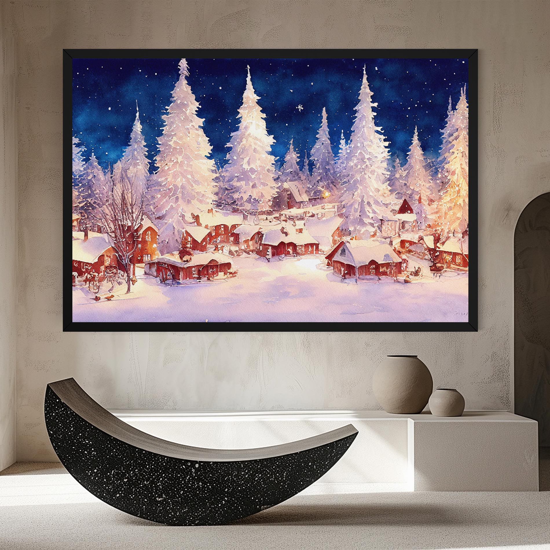 Snow Falling Painting mockup 8