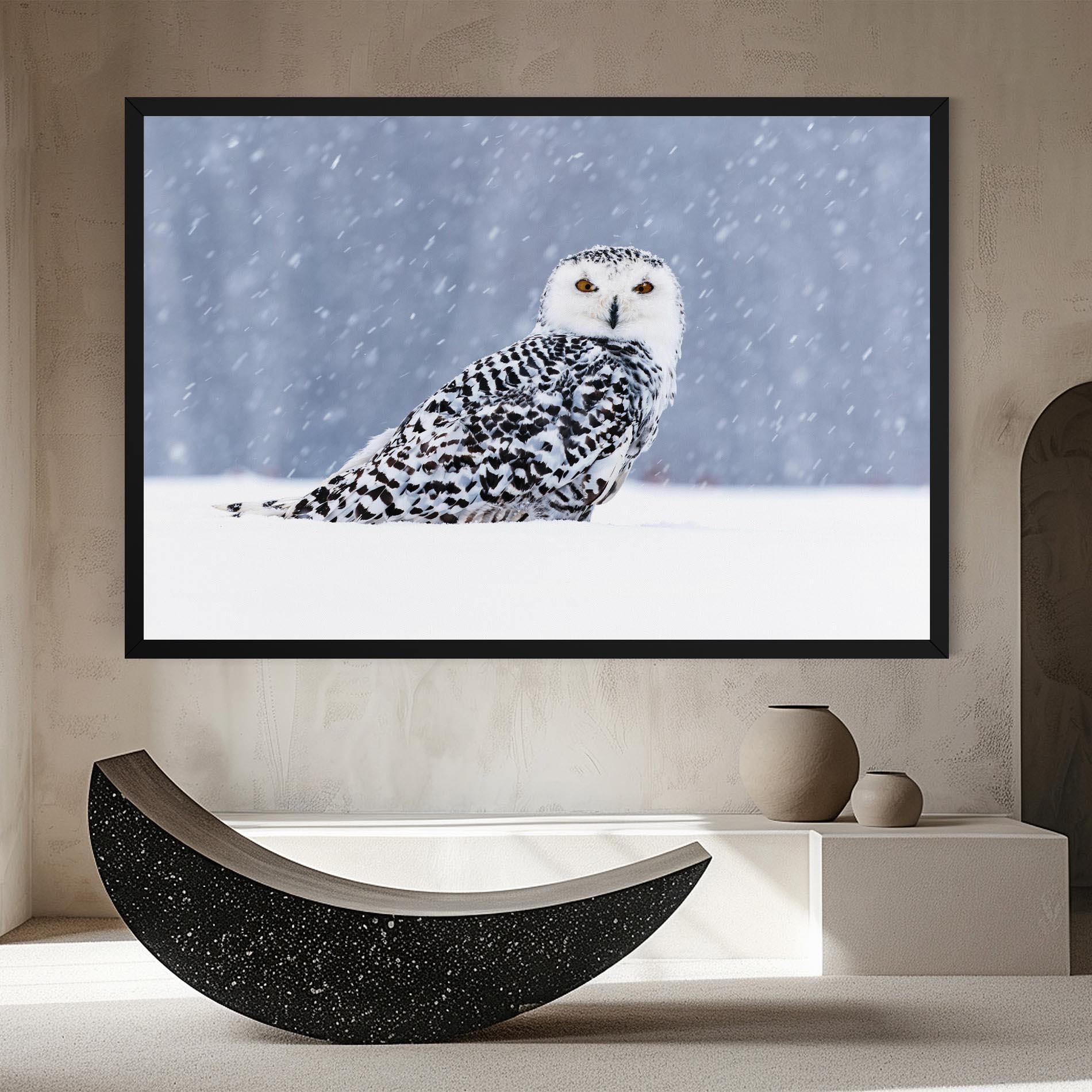 Картина на платно Snow Owl mockup 8