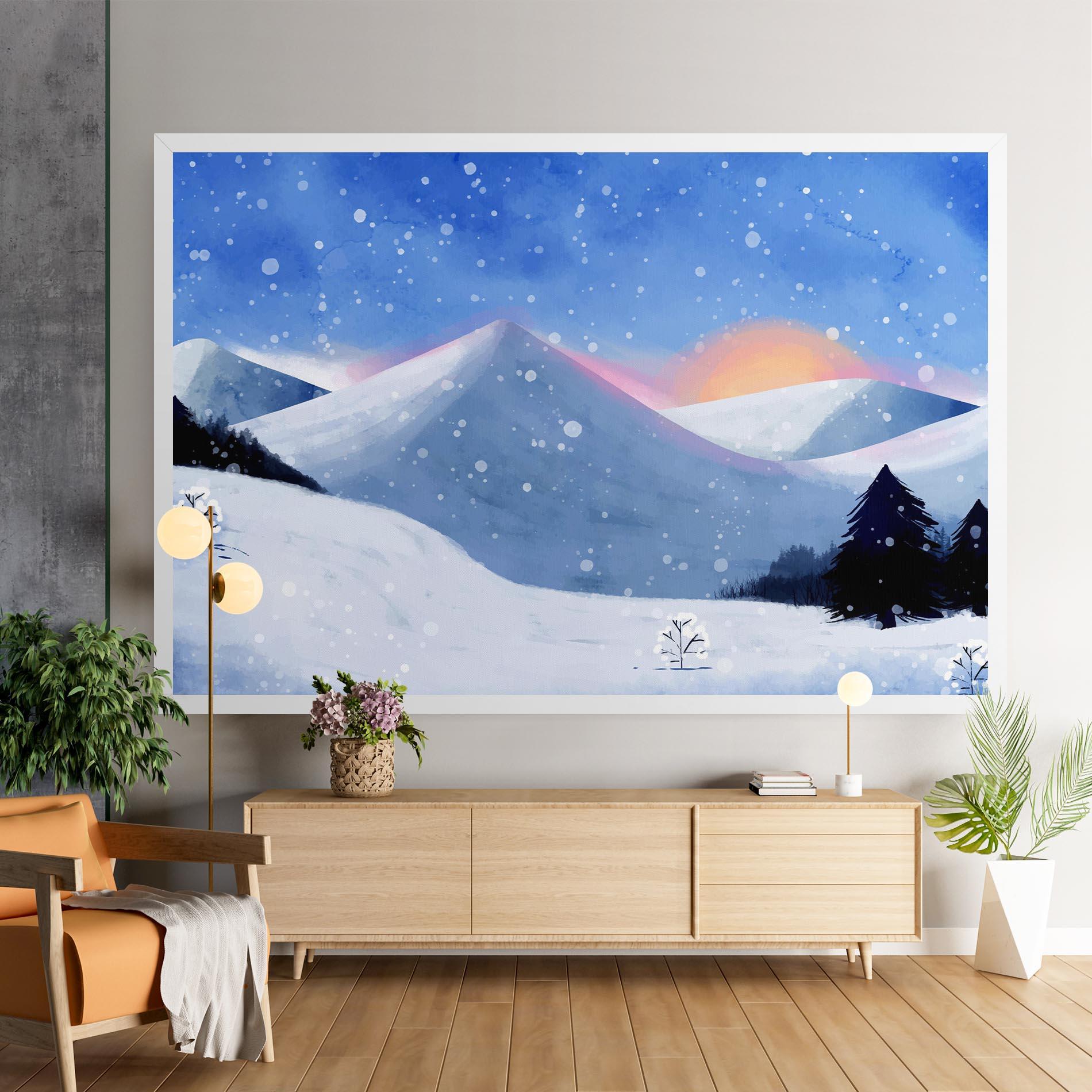 Картина на платно Mountain Snow Art mockup 9