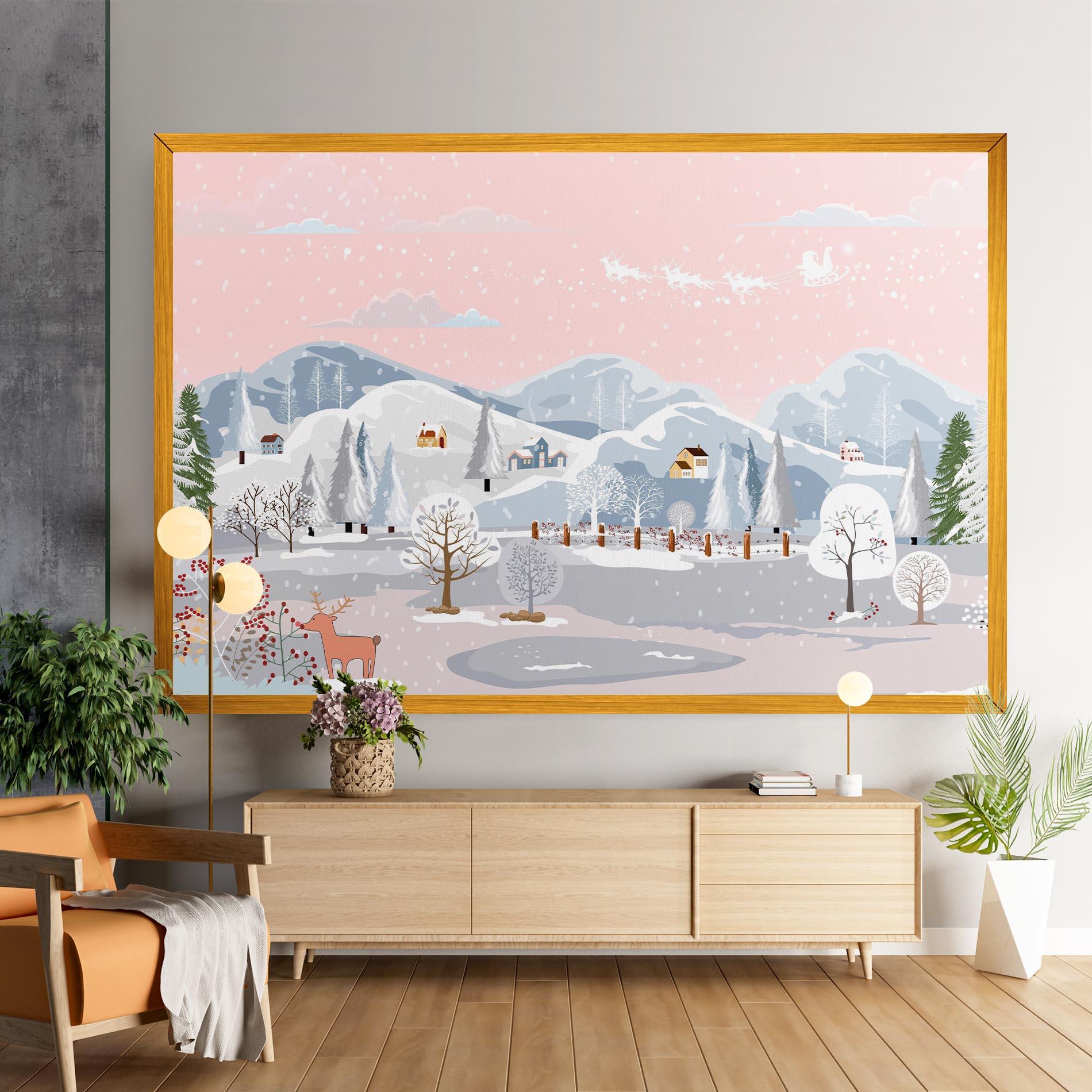 Картина на платно Pink Sky Winter mockup 9
