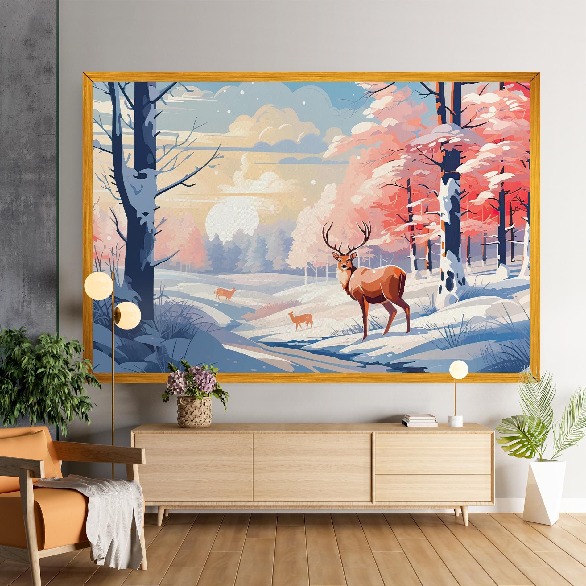 Winter Deer Art mockup 9