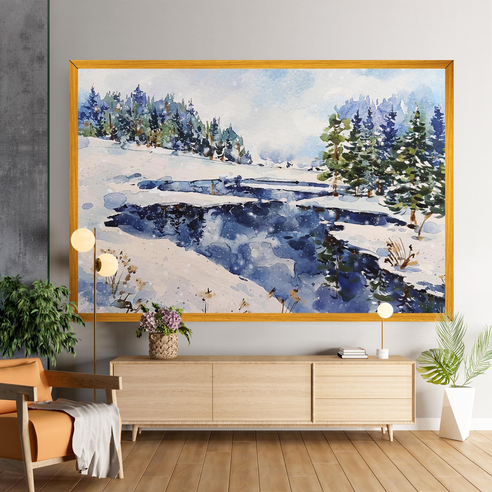 Картина на платно Winter Painting mockup 9