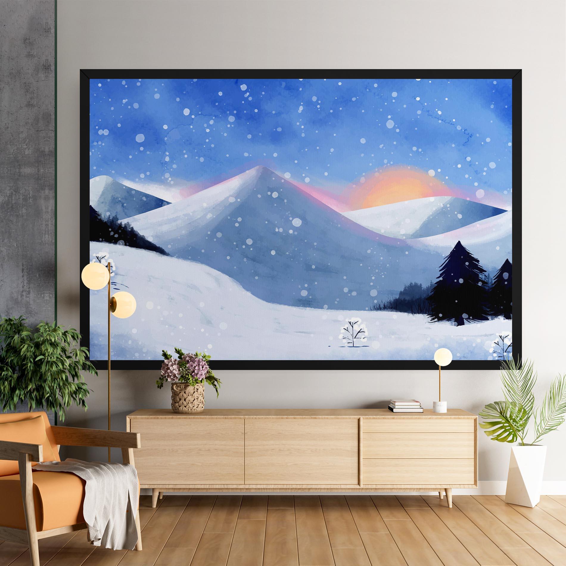 Картина на платно Mountain Snow Art mockup 9