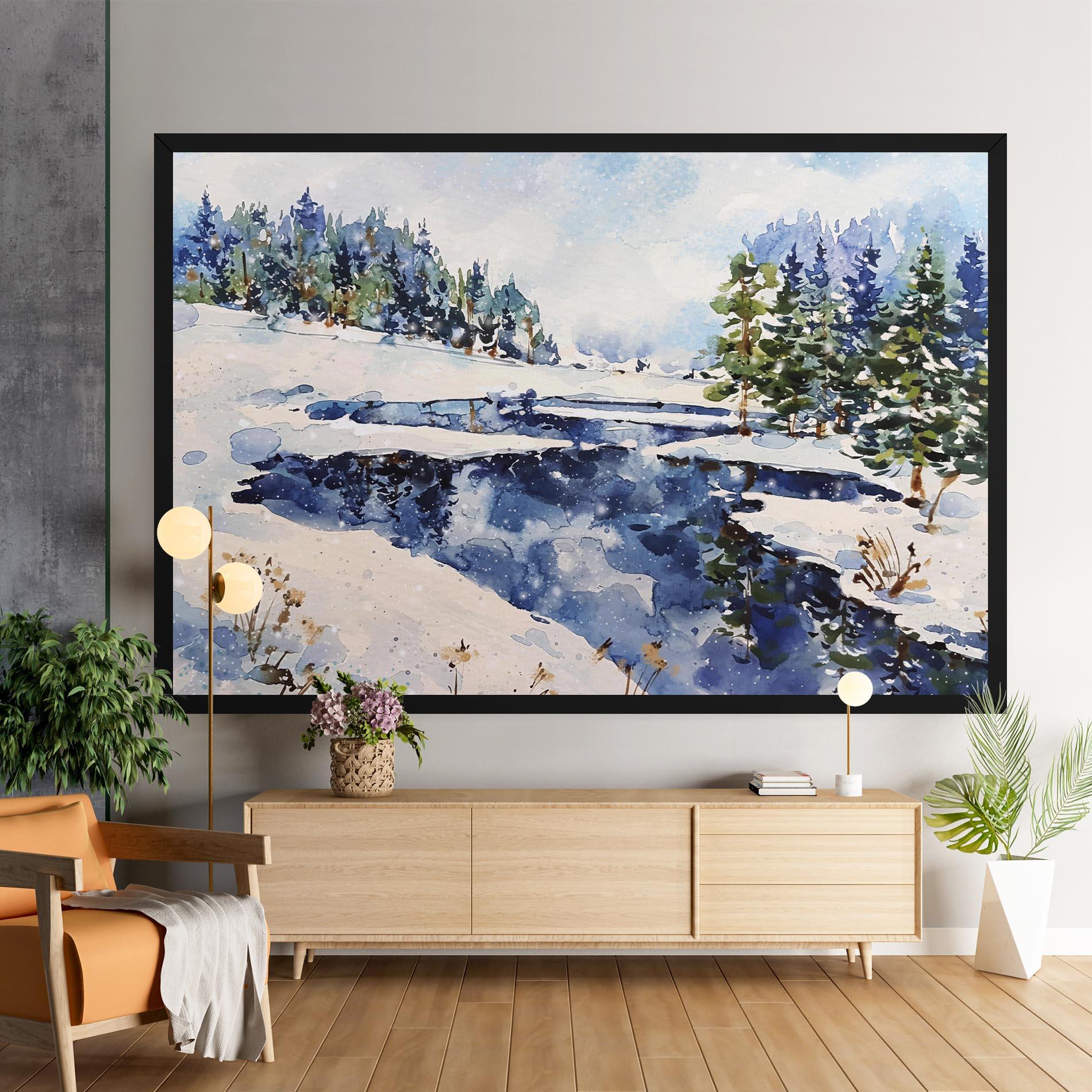 Картина на платно Winter Painting mockup 9