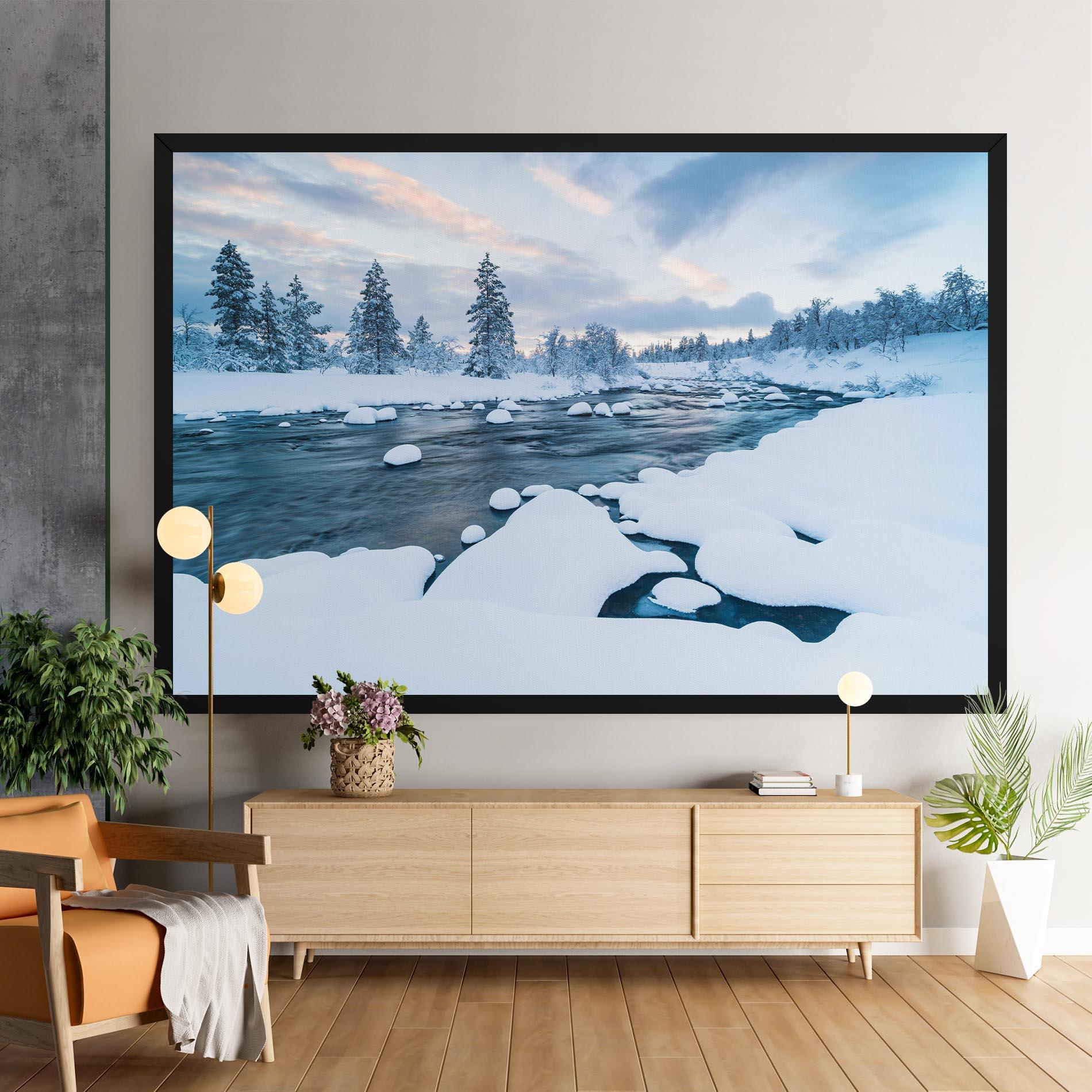 Картина на платно Winter River mockup 9