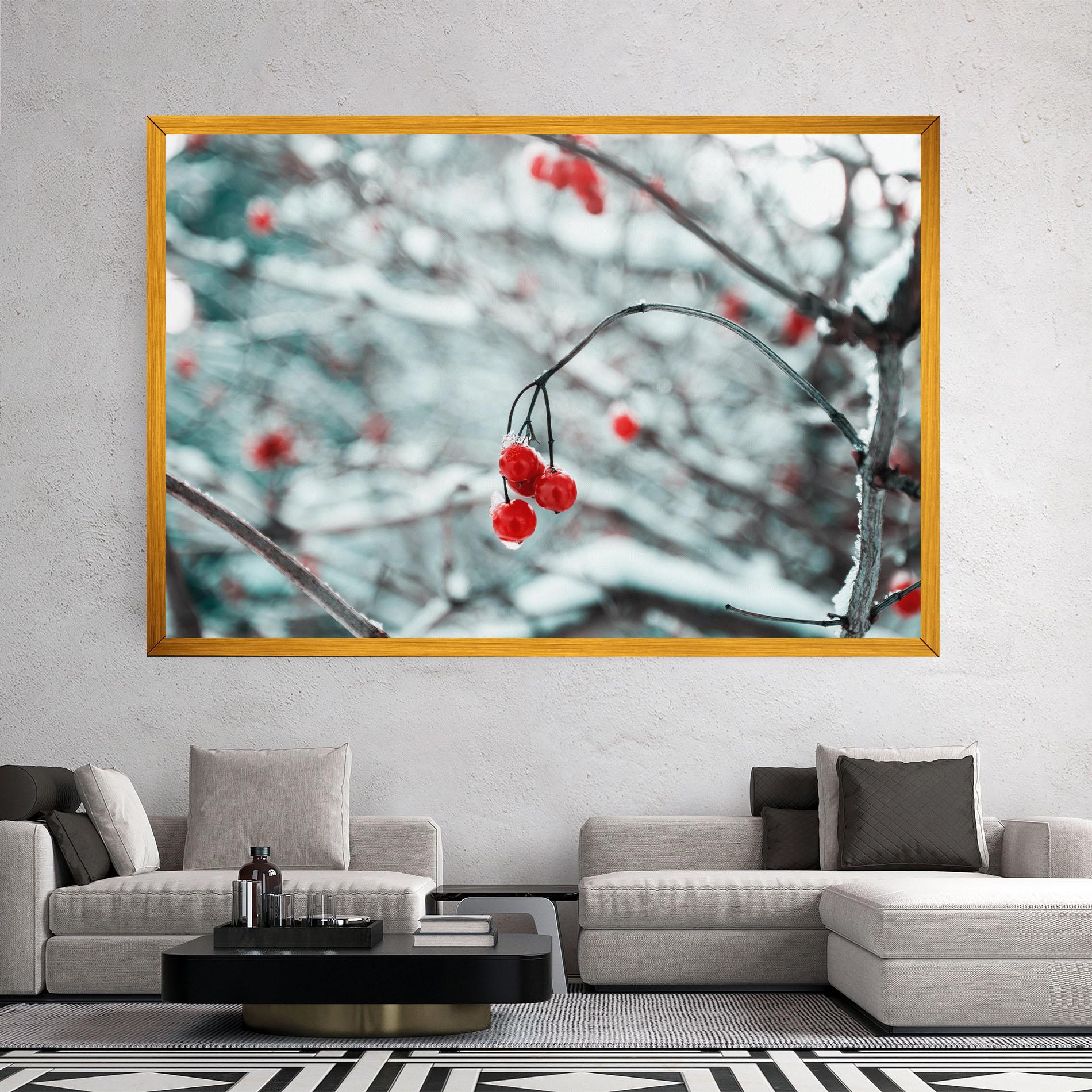 Картина на платно Snow Red Fruits mockup 2