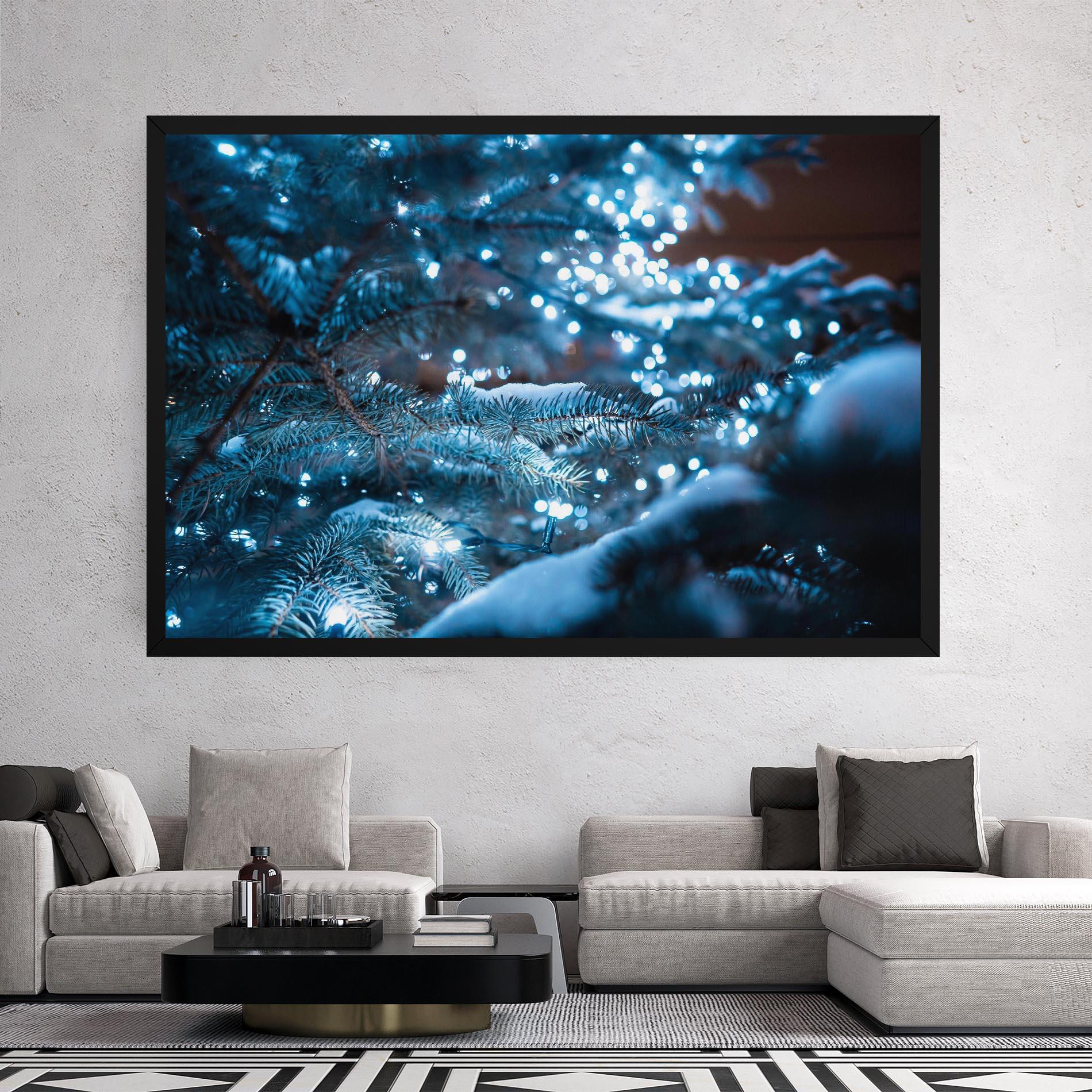 Картина на платно Blue Christmas Tree mockup 2